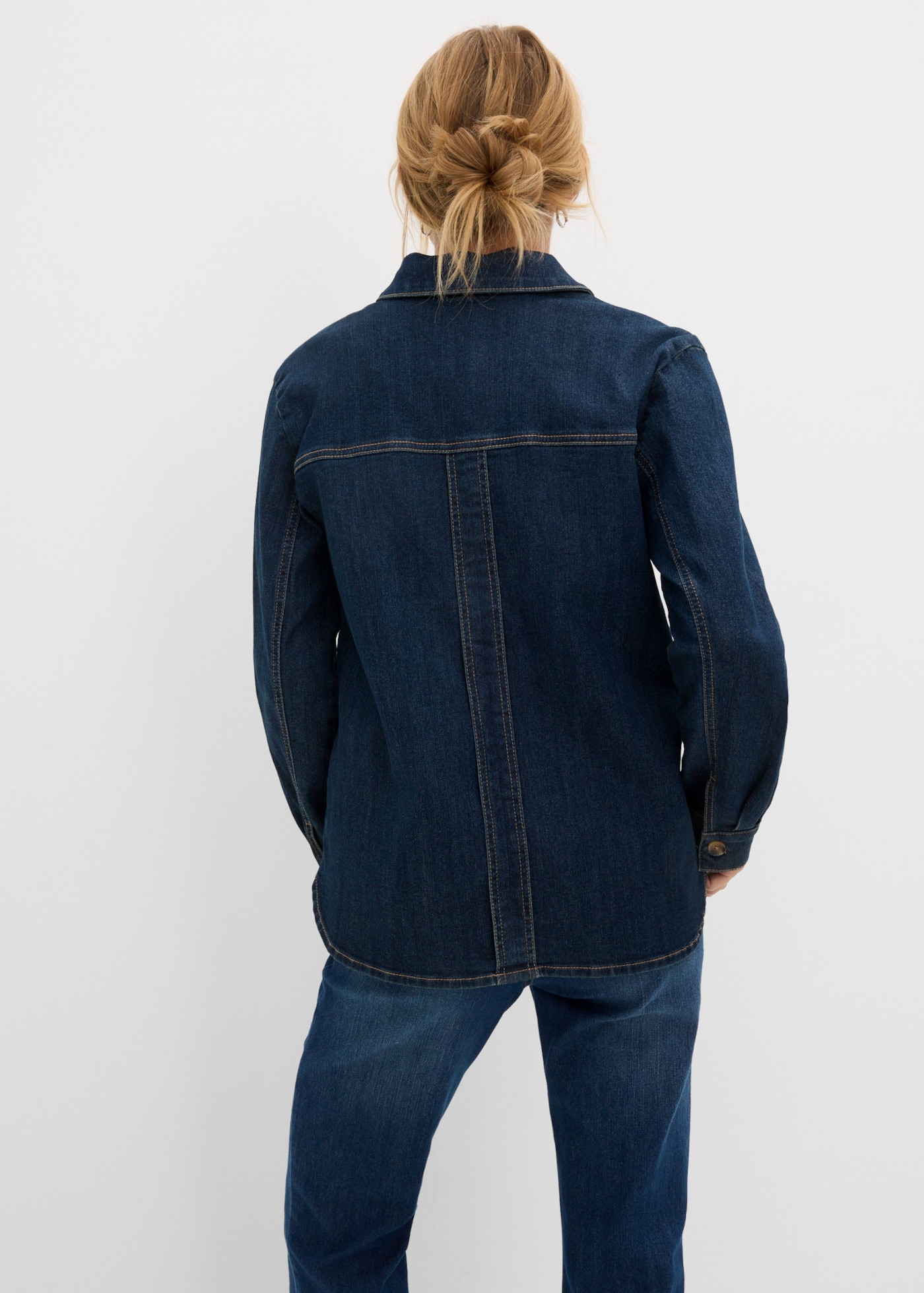 bonprix Veste en jean Coupe régulière, manches longues, en coton, style décontracté