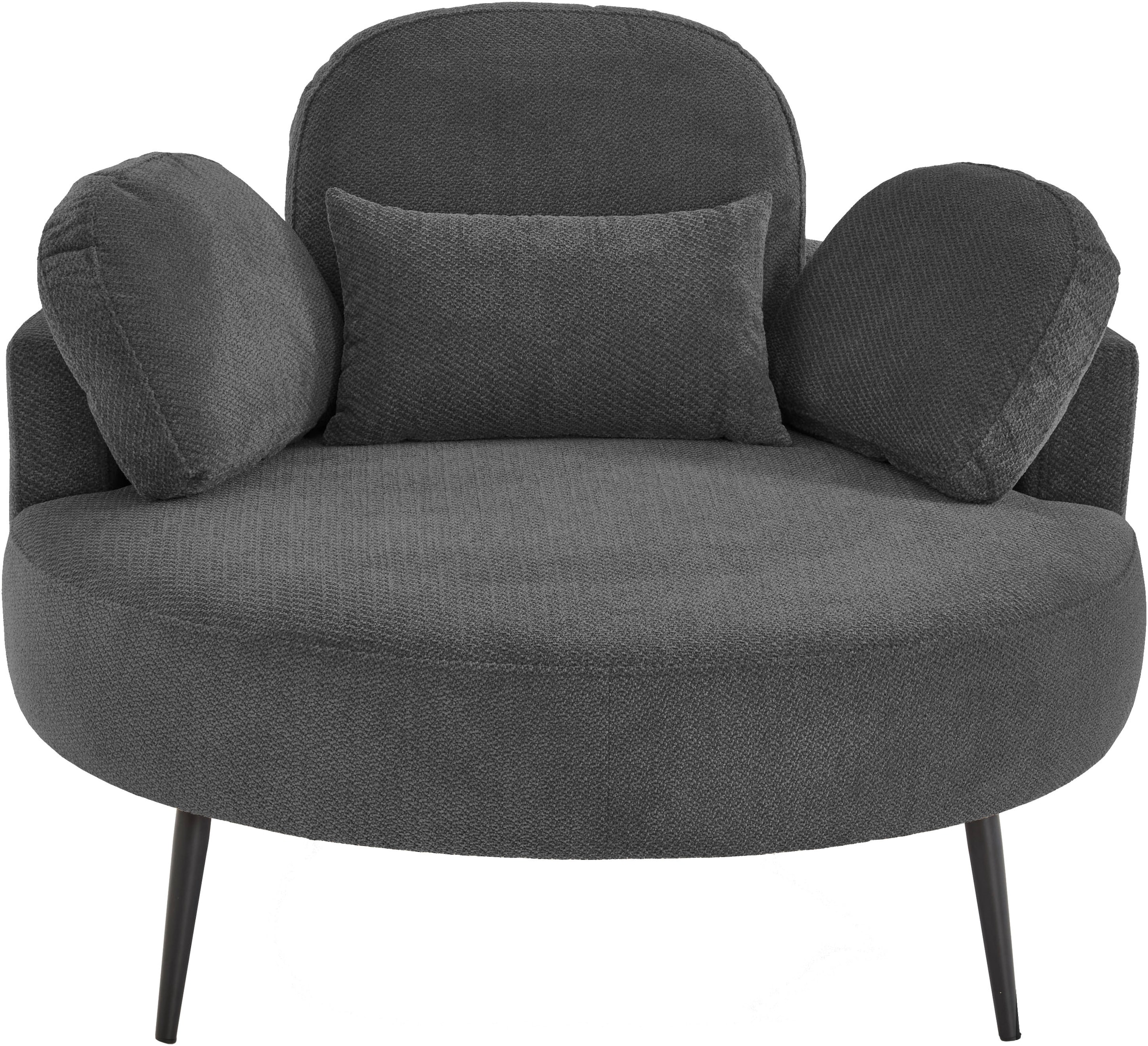 GOODproduct Canapé 2 places »Riko Sessel, B: 110 cm, Sitzhöhe: 44 cm« fauteuil XXL, avec pouf de rangement, dossier & 4 coussins décoratifs