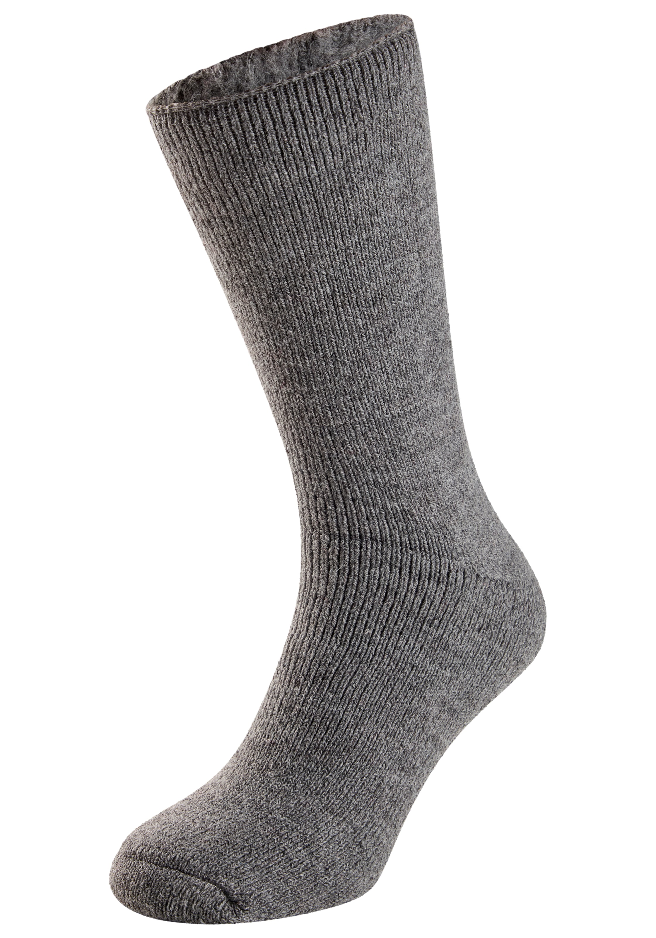 Heatkeeper Chaussettes 2 Couple tlg. Doppelpack gefütterte Wintersocken in schwarz und grau