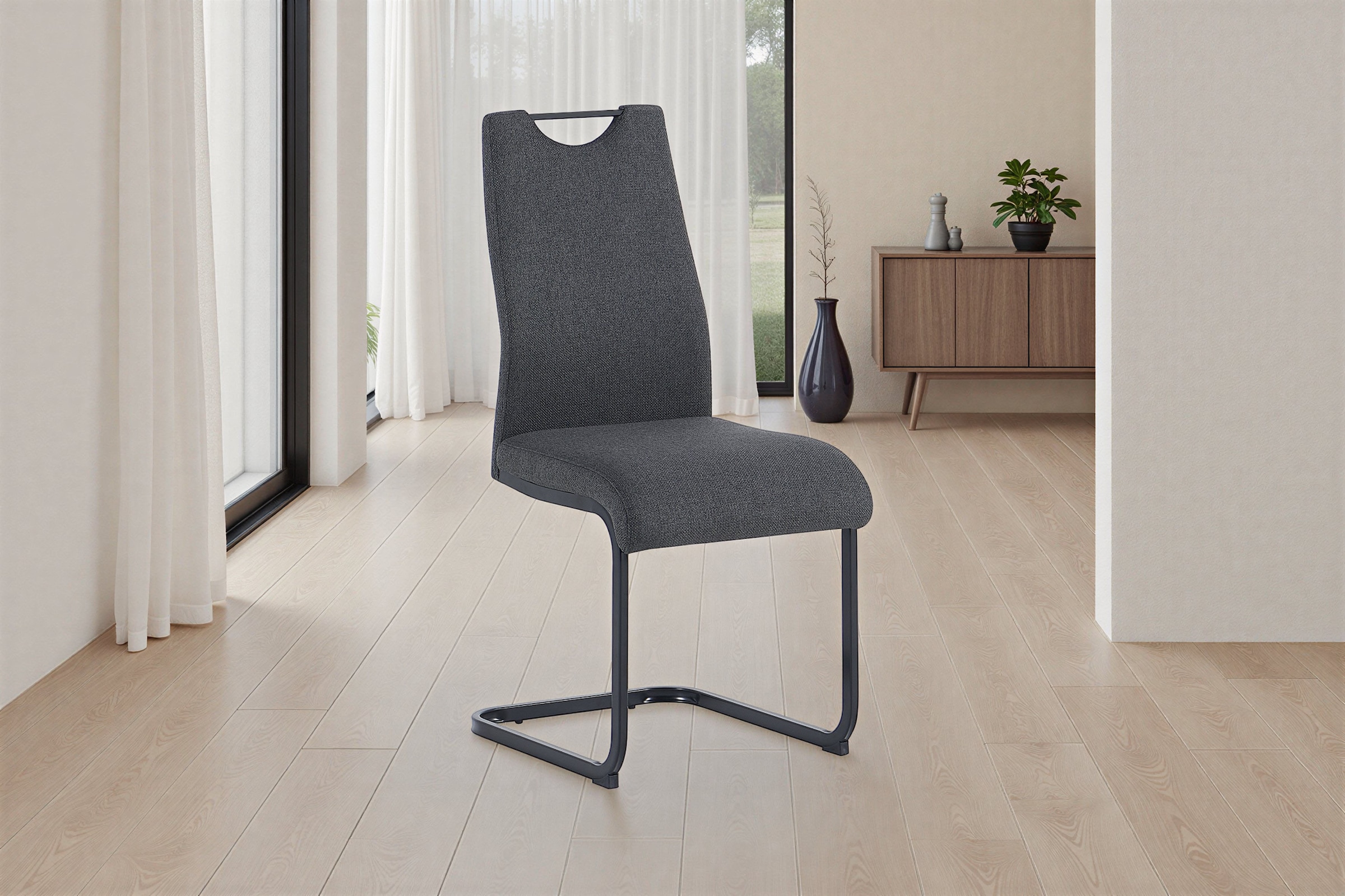 byLIVING Chaise cantilever »CAPRI« (Ensemble) 2 cuisWebstoff, bis 110 kg, Schaumstoff, Schwingstuhlgestell, mit Griff