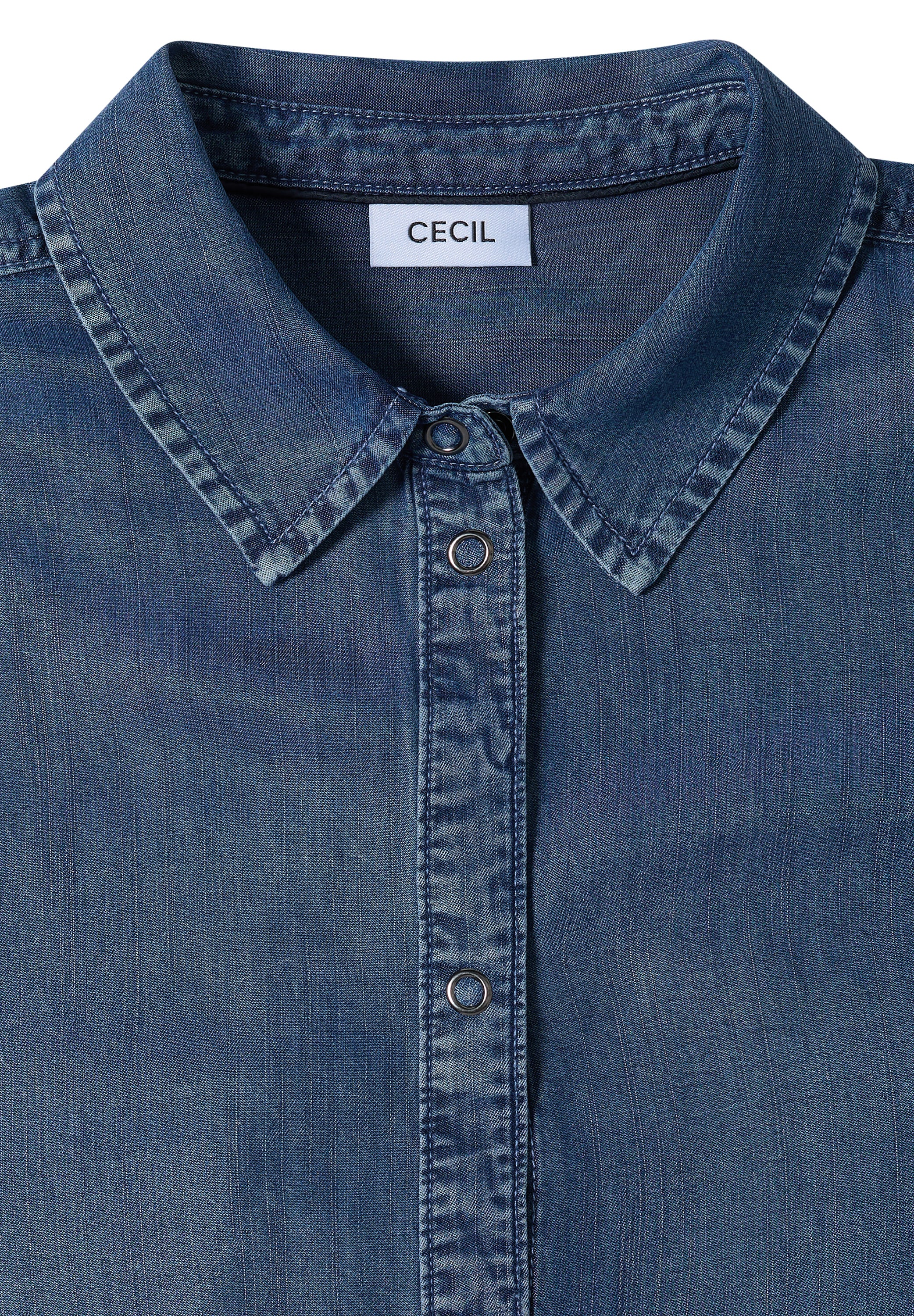 Cecil Blouse chemise blouse d'été aspect denim / détail noué à l'ourlet