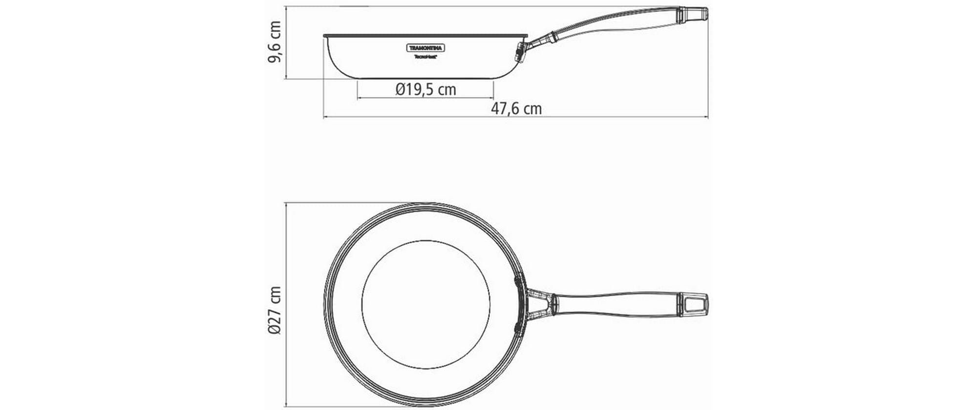 Tramontina Poêle à griller »Grano Edelstahl 3-lagig 2.2 l 26 cm«