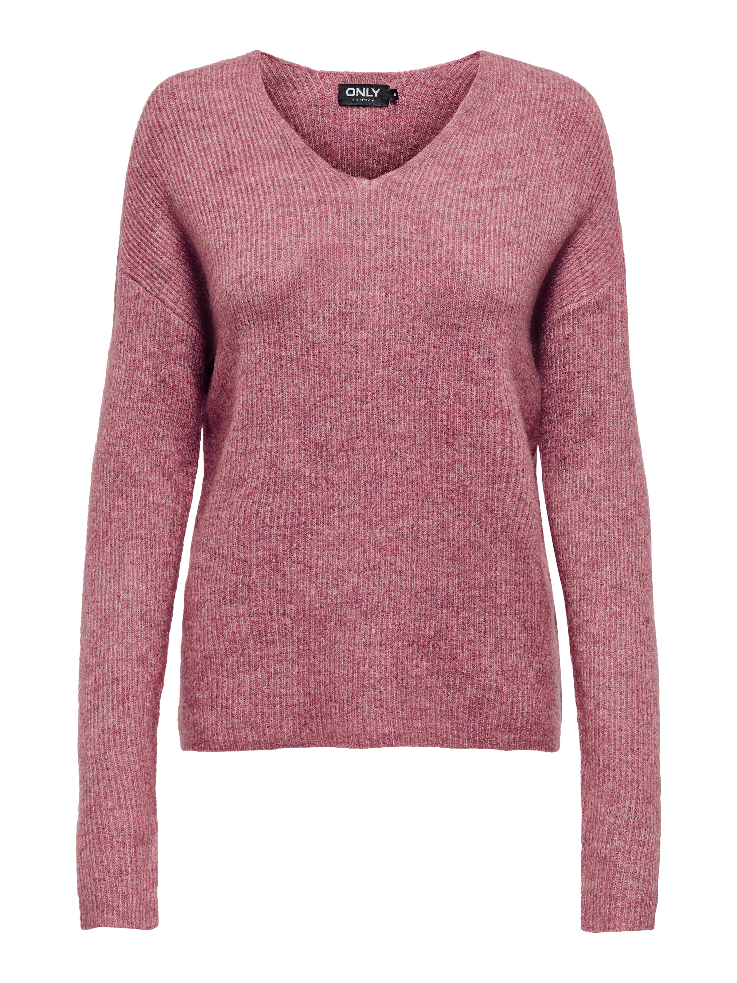 ONLY Pull en tricot »ONLCAMILLA V-NECK L/S PULLOVER KNT NOOS« mélange de matériaux, coupe régulière