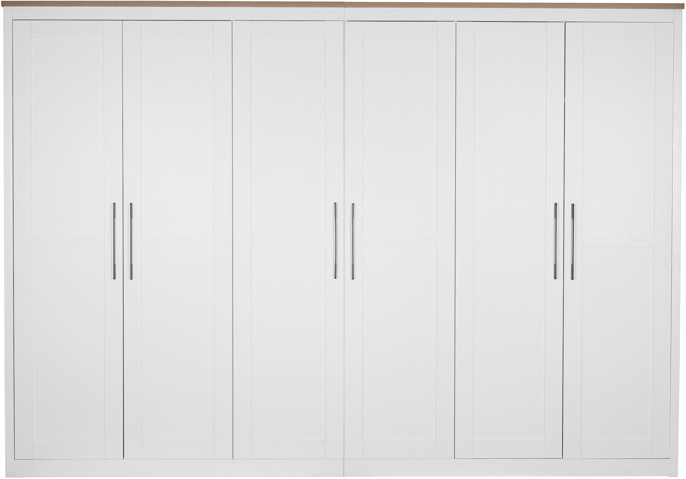 GOODproduct Armoires à vêtements »Büsum Schlafzimmer Schrank mit 6 Türen« Construction robuste et stable avec répartition optimale - largeur 3 m,  Armoire de chambre style campagne garde-robe armoire best-seller
