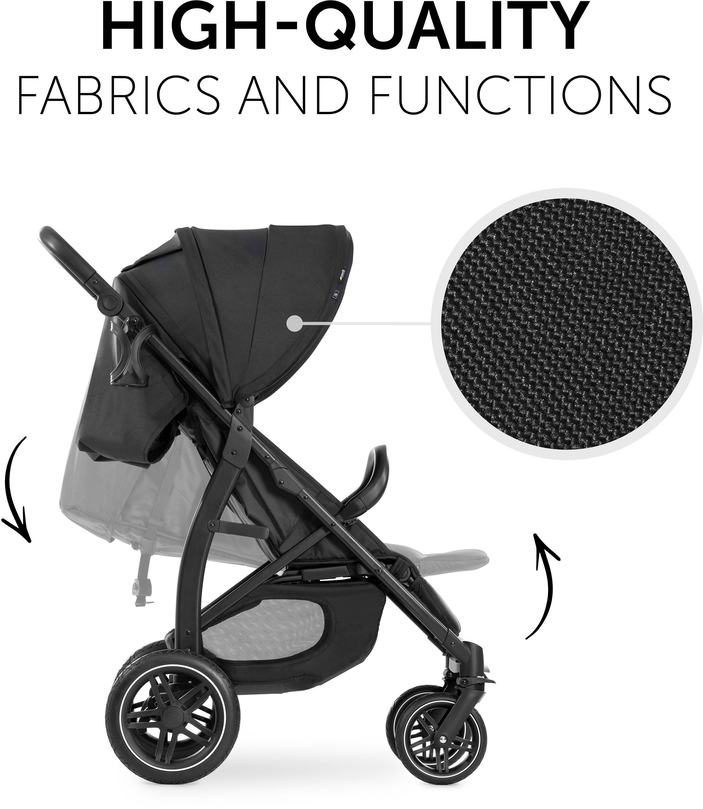 Hauck Kinder-Buggy »Rapid 4D, schwarz« 25 kg mit Getränkehalter und schwenk- und feststellbaren Vorderrädern