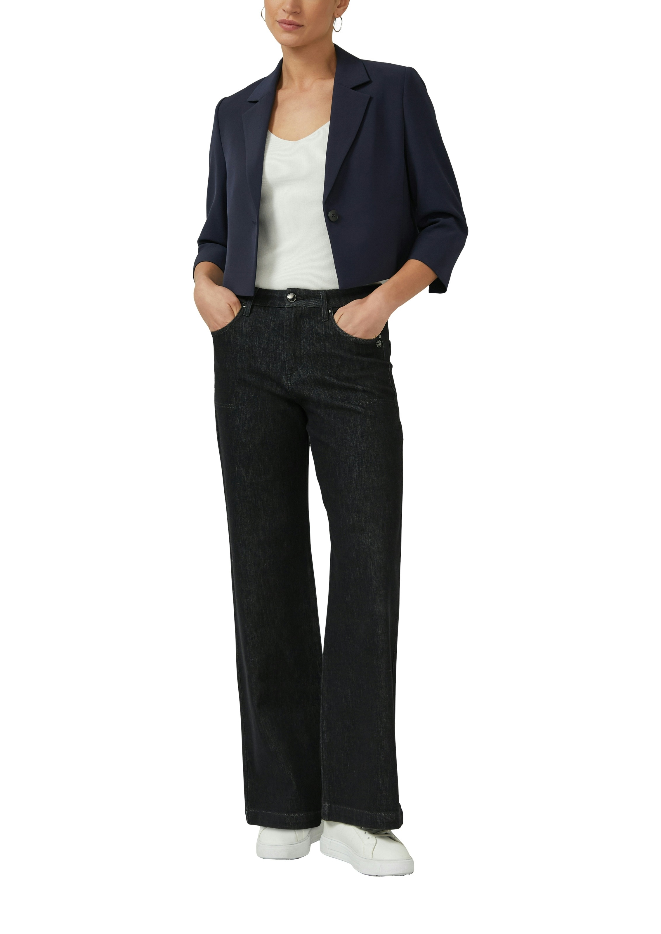 s.Oliver BLACK LABEL Blazer court manches 3/4 avec stretch