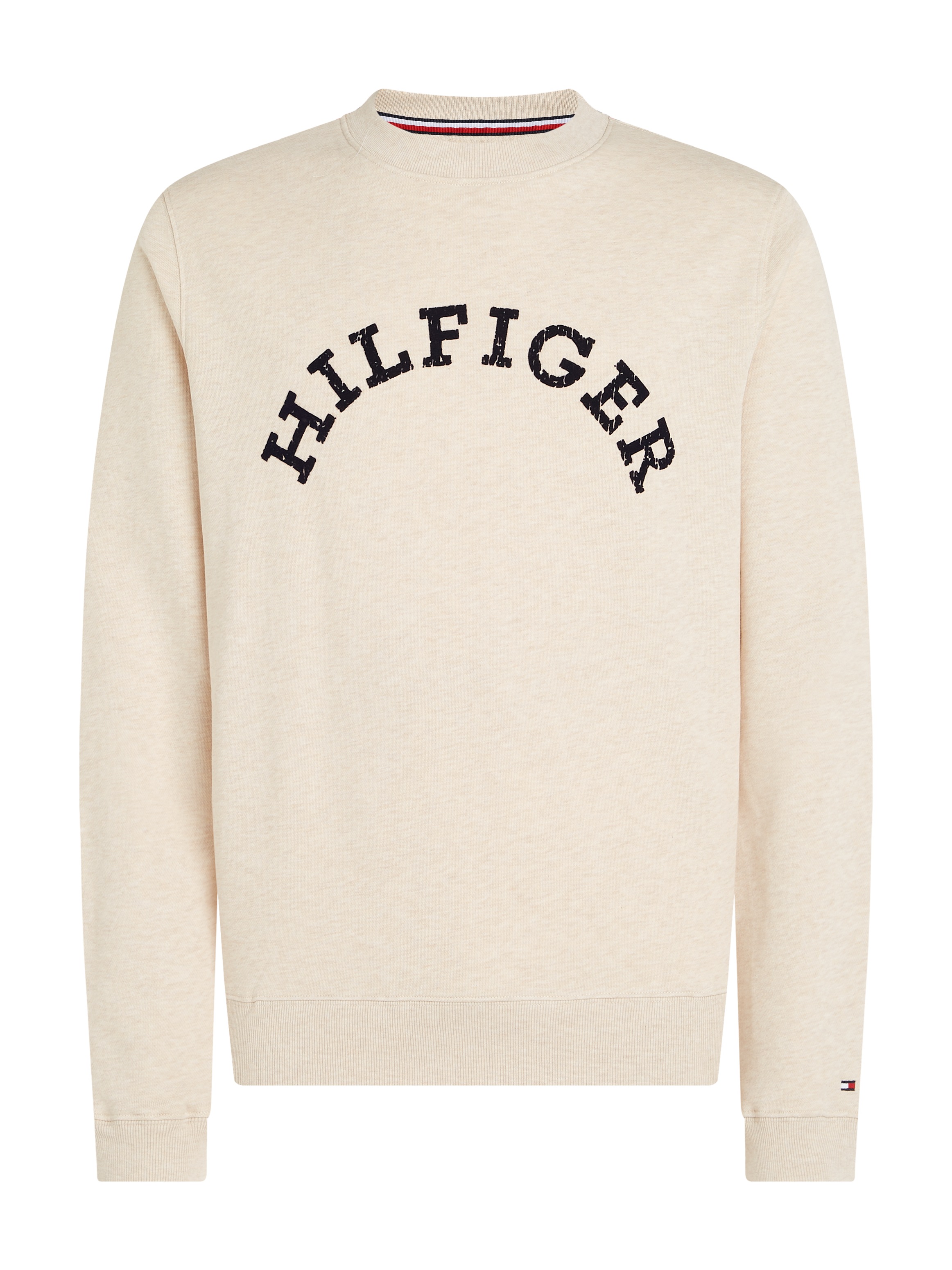 Tommy Hilfiger Sweatshirt »HILFIGER ARCHED HTR SWEATSHIRT«, mit gebrochenem Print
