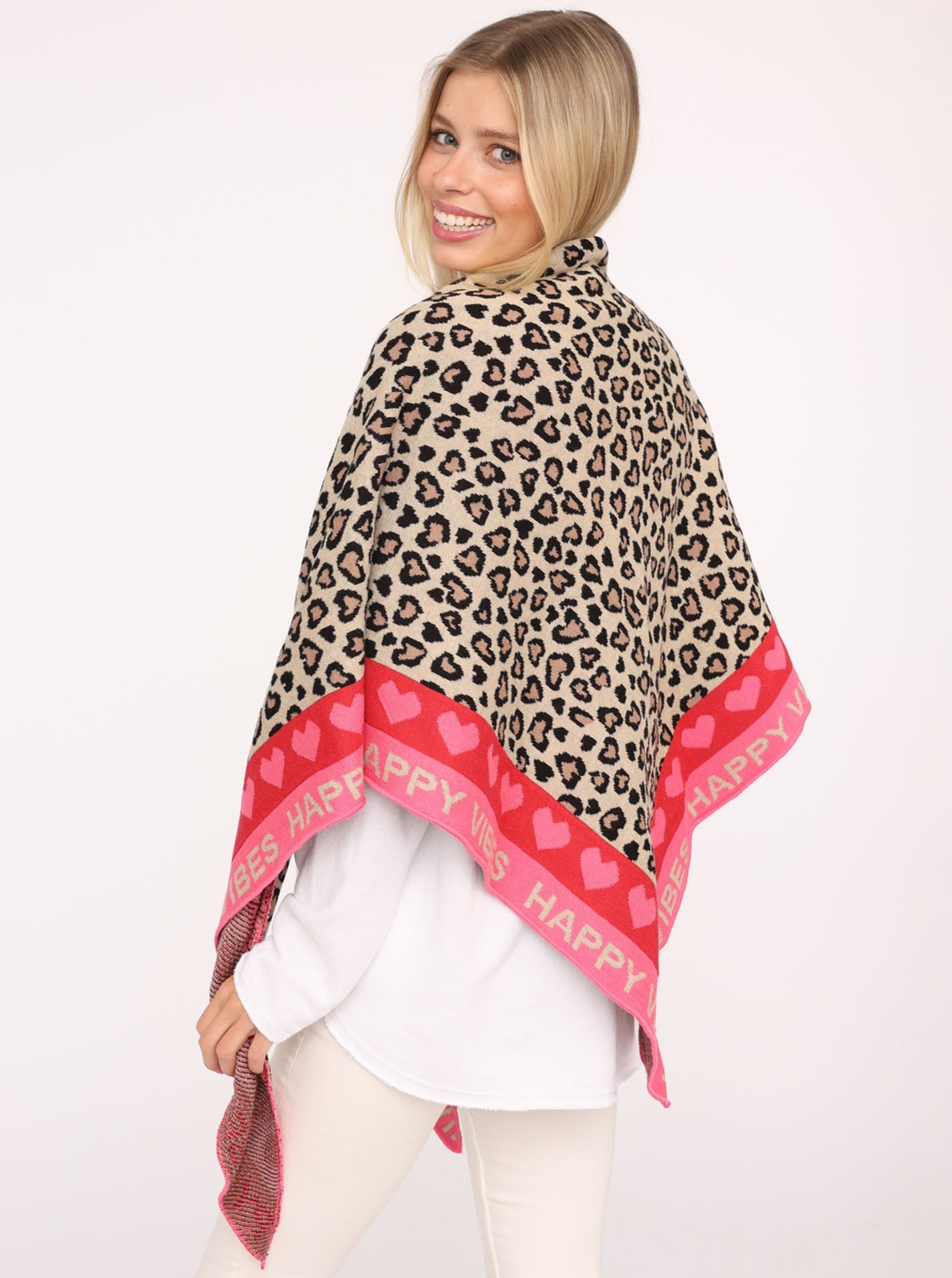 Zwillingsherz Modetuch »verbindet Leomuster mit Herzen und Schrift«