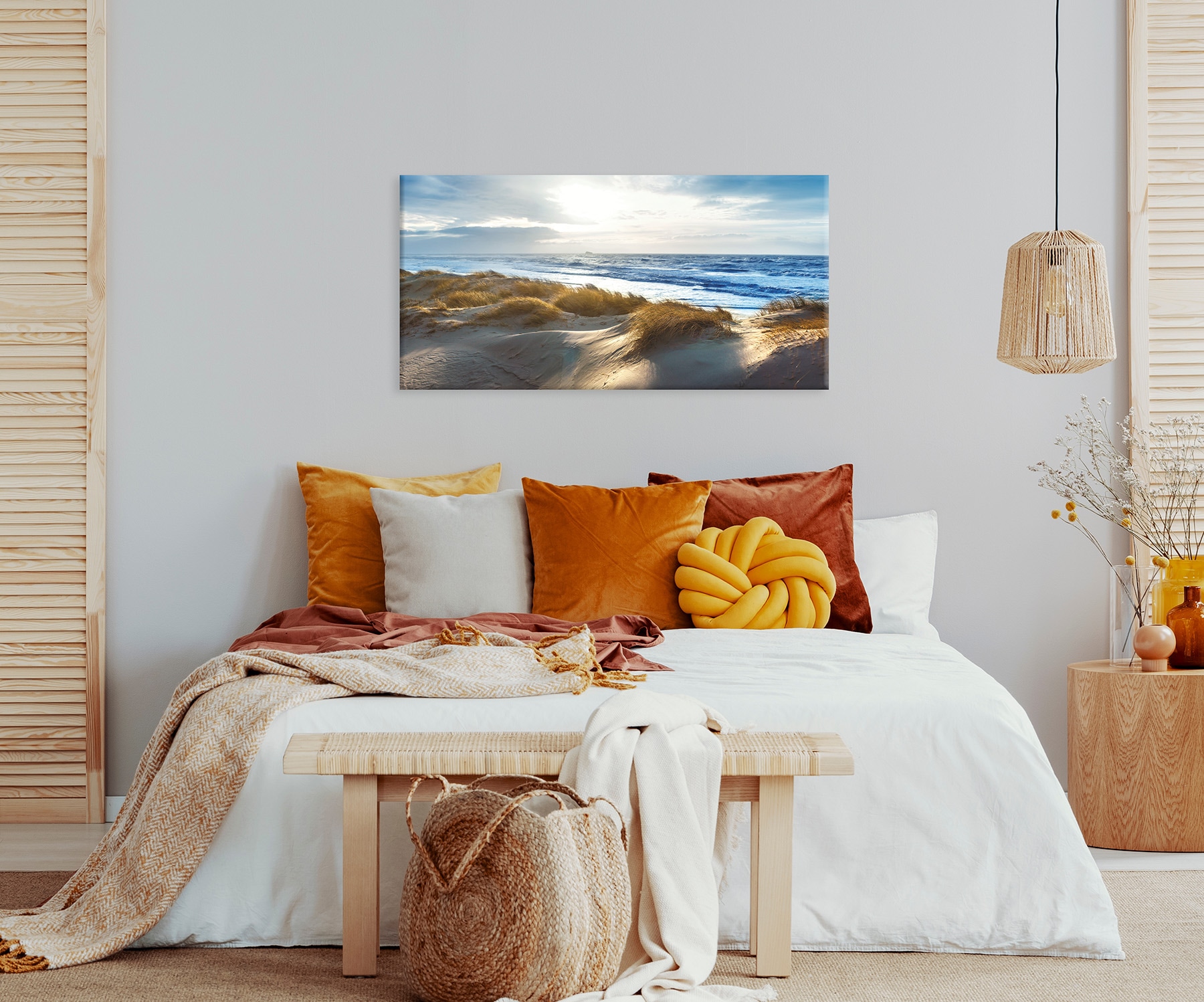 Bönninghoff Tableau sur toile »Wandbild DÜNE – Leinwandbild Keilrahmen Deko modern« Dune | Mer | Plage 1 cuis tlg. tendu sur châssis