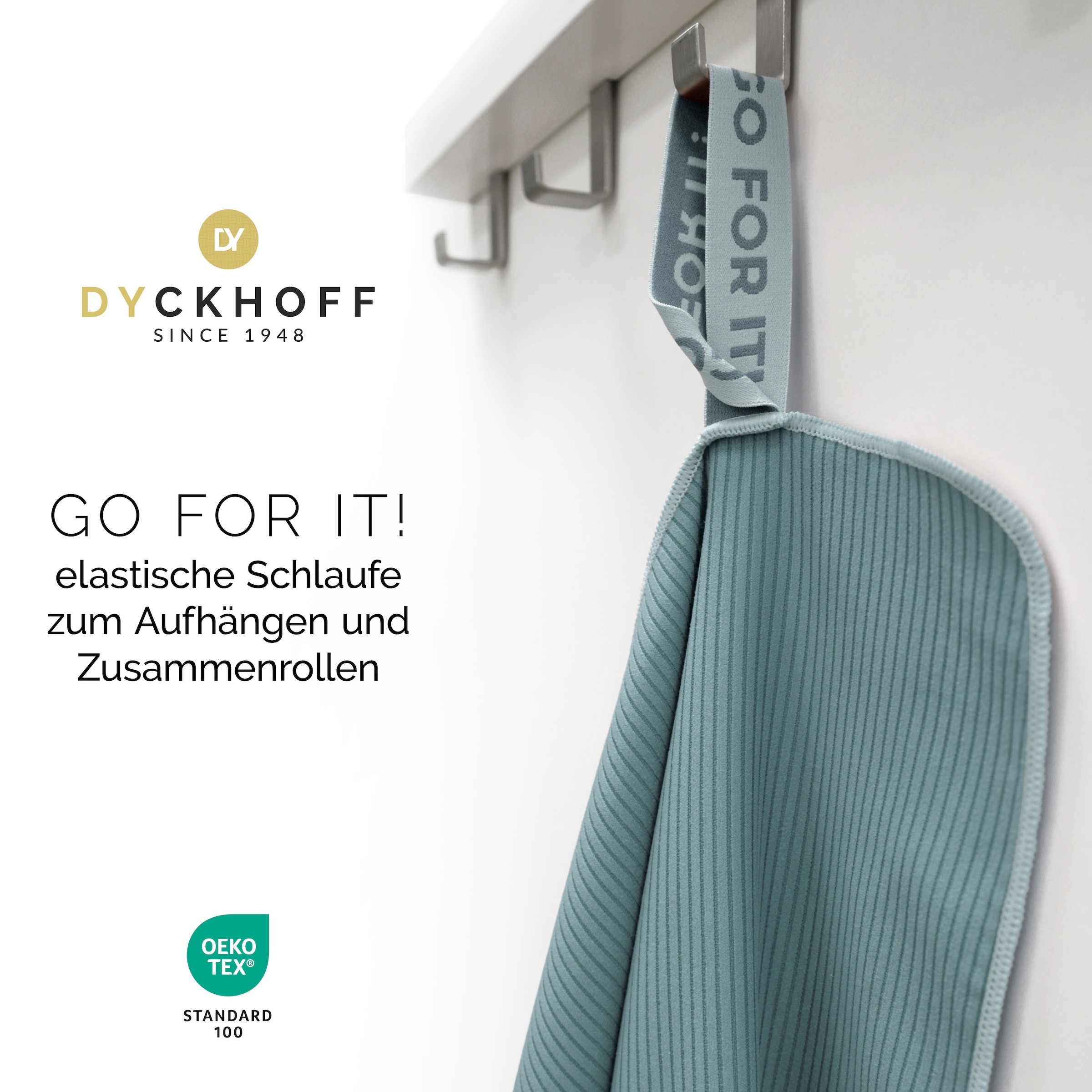 Dyckhoff Serviette de bain »Mikrofaser Sporttuch Struktur« Avec capuche à enfiler, séchage rapide, léger, poche zippée