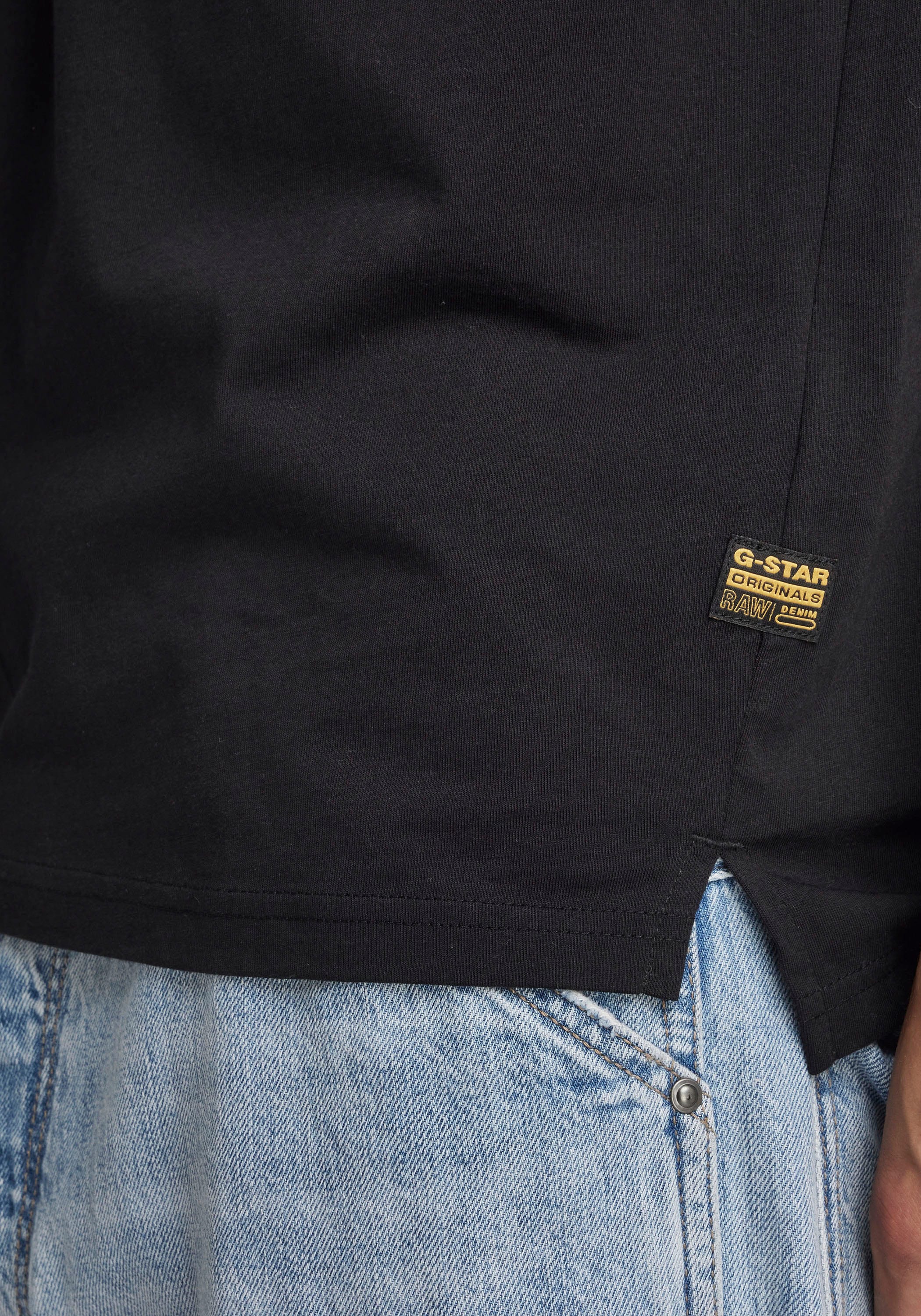 G-STAR T-Shirt »Nifous« Rundhals, mit Rippeinsatz