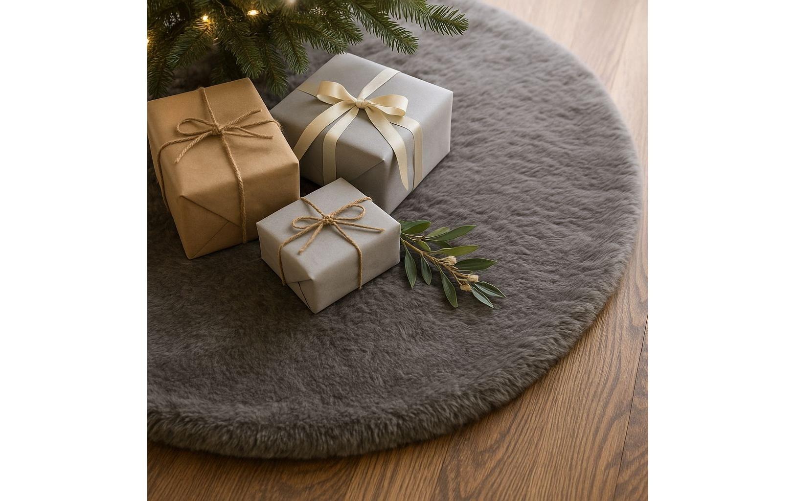Conceptum Hypnose Tapis d'arbre »Weichnachtsteppich Polyester Grau 150 x 150 cm«