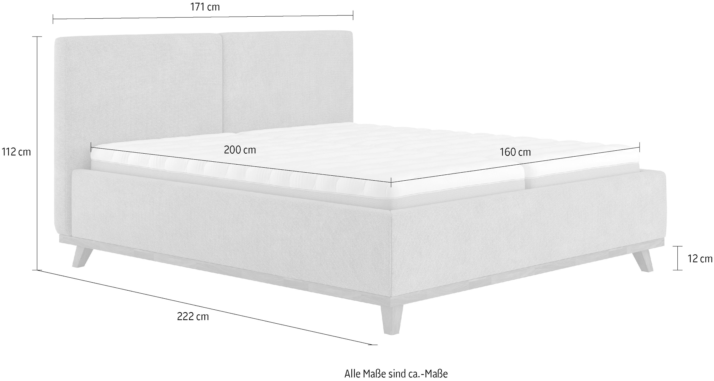 COTTA Lit rembourré »MILLI III wahlweise mit Bettkasten« erhältlich in den Grössen 160x200cm & 180x200cm