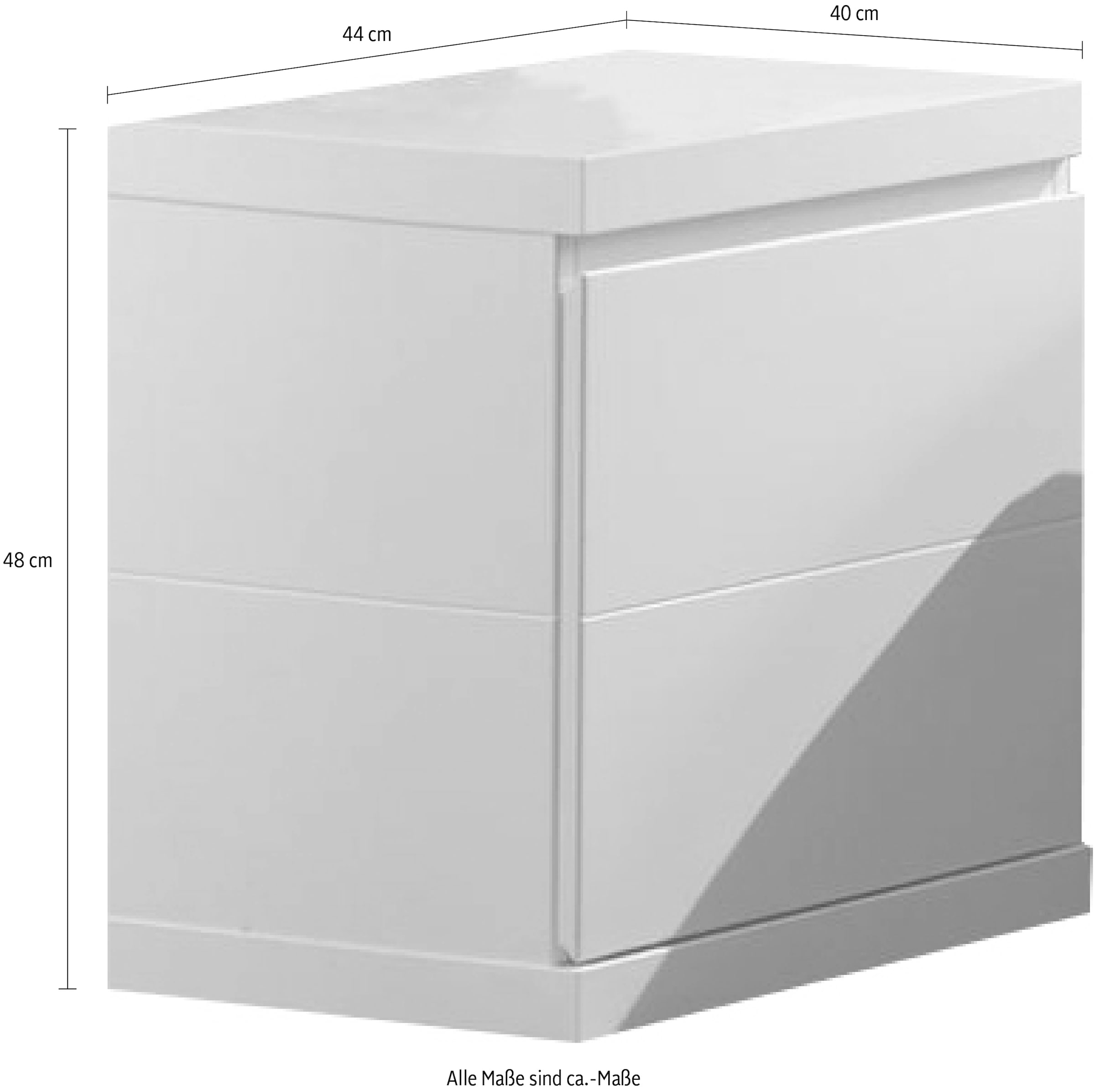 Vipack Nachtschrank Made in Europe,  Nachtkonsole in gradlinigem Design, mit 1 Tür, Ausf. Weiss lackiert
