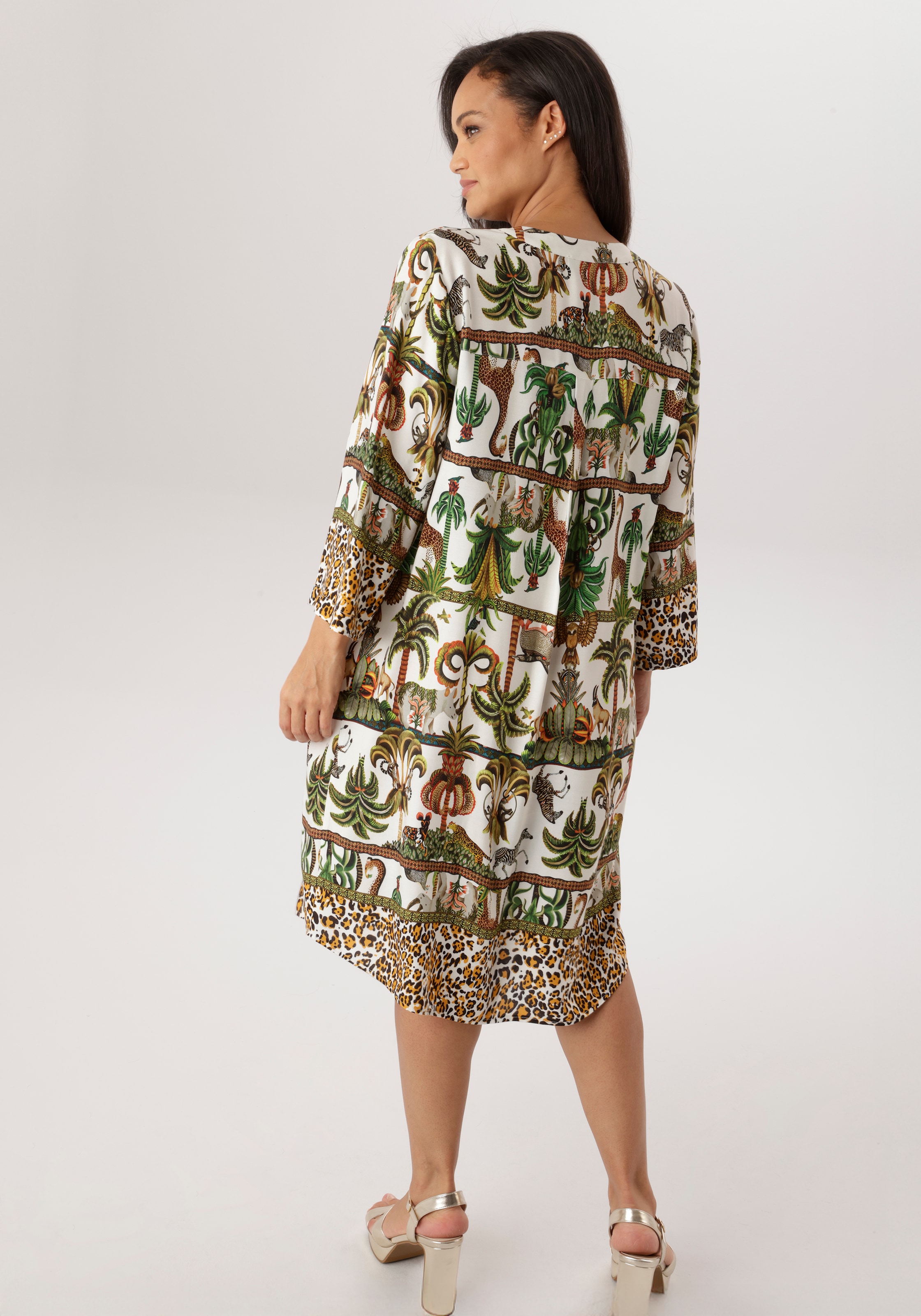 Aniston PLUS Blusenkleid mit farbenfrohem Safari Print - NEUE KOLLEKTION