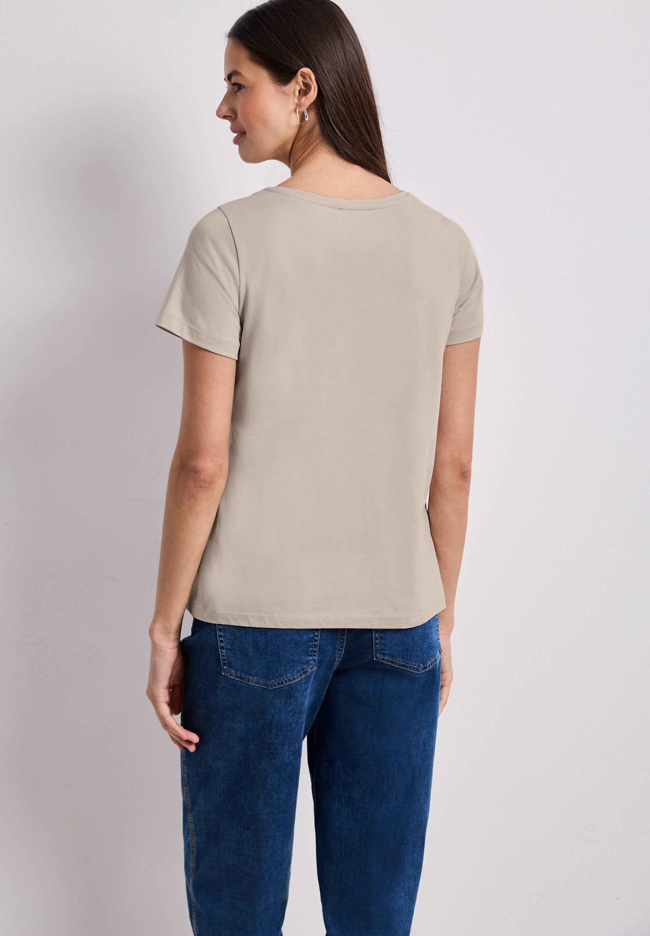 STREET ONE Kurzarmshirt Sommershirt mit Wording Artwork
