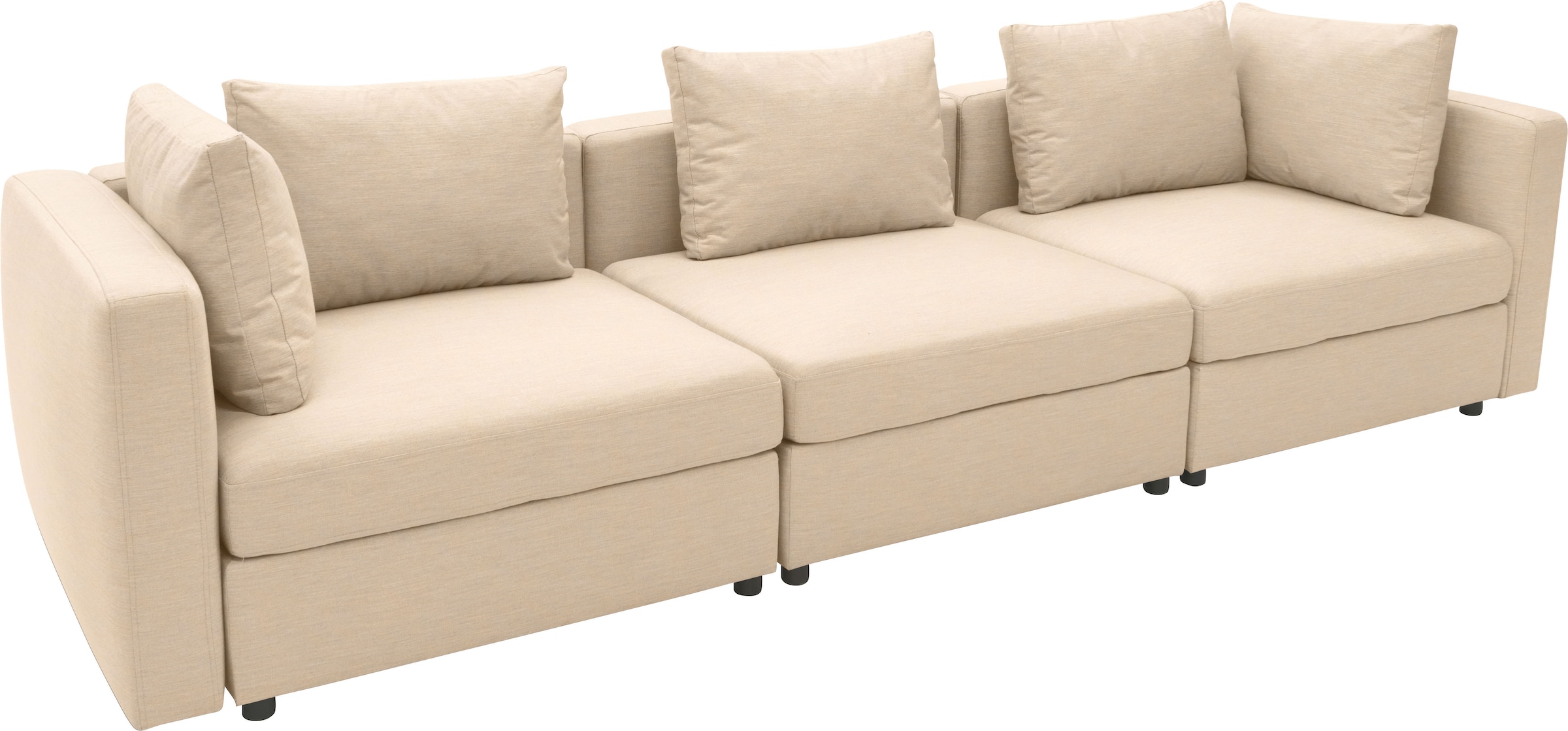 DOMO collection 3-places »Solskin, individuell erweiterbar/kombinierbar« mit losen Kissen. Rücken- und Seitenteile als Stecksystem.