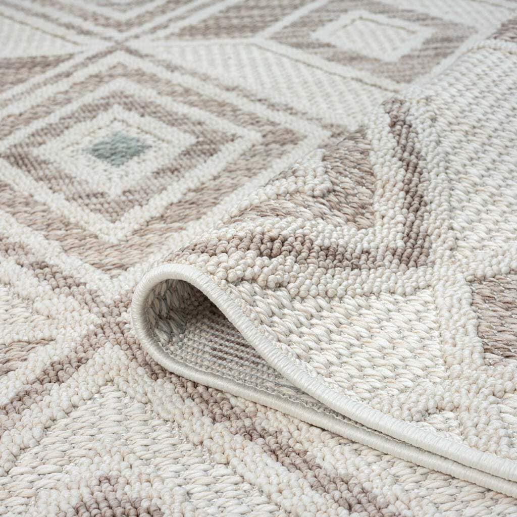 Carpet City Tapis »LINDO 8875« Rectangulaire 11 mm Höhe Kurzflor, Hochtief-Muster/ 3D-Effekt, Fransen, Boho-Stil, Wohnzimmer