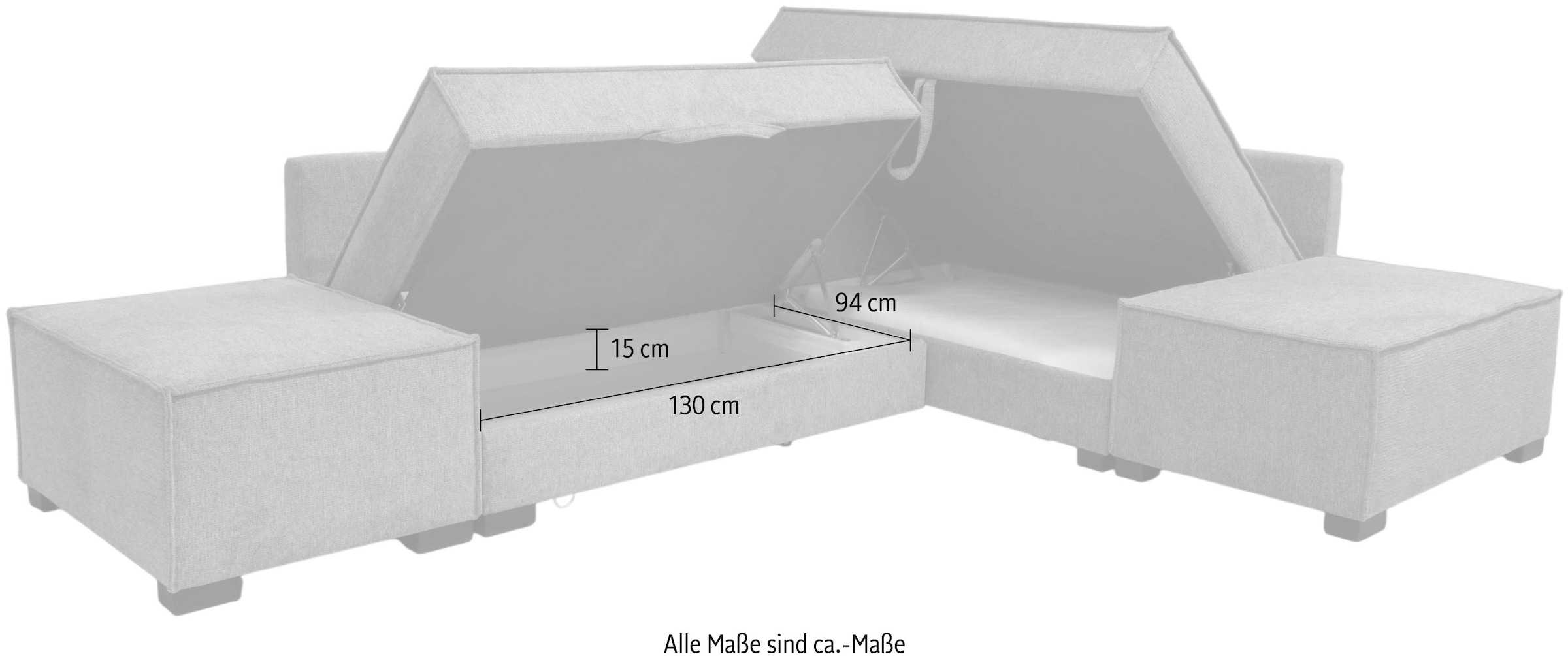 Home affaire Canapé d'angle »Night & Day L-Form, Breite 316 cm mit Dauer-Schlaffunktion« inkl. Bettfunktion, Bettkasten und Keder, Boxspringbett 180x200 cm