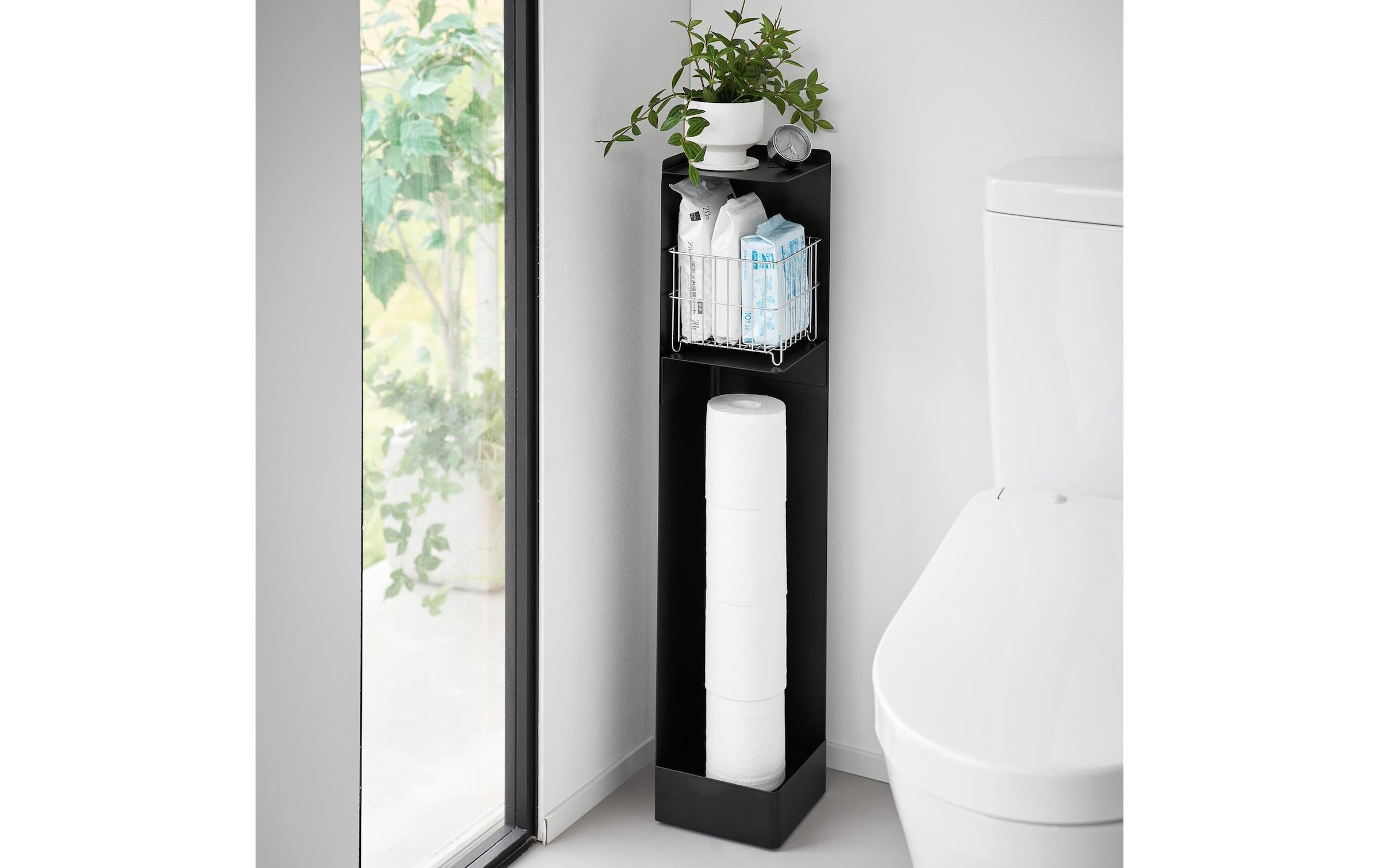 Yamazaki Toilettenpapierhalter »Tower mit Rollen 16 x 80.5 cm«