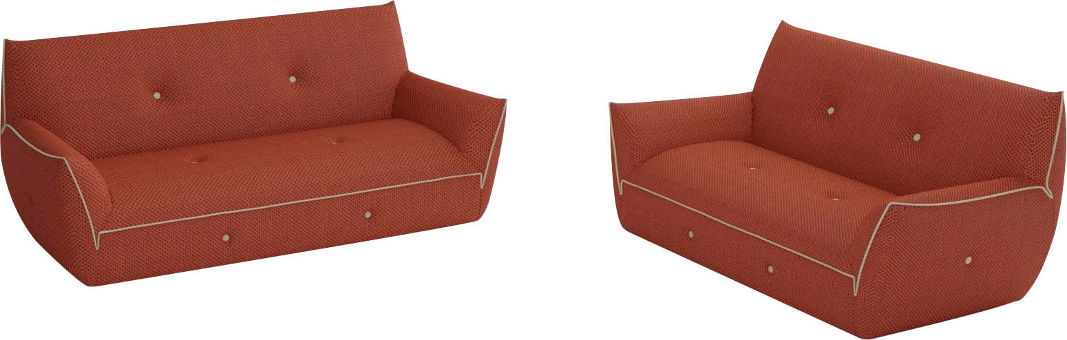 Egoitaliano Polstergarnitur »Yuki, extravagantes Design und höchster Sitzkomfort, tolle Details« Set, bestehend aus einem 2,5- und einem 2-Sitzer, mit innovativen