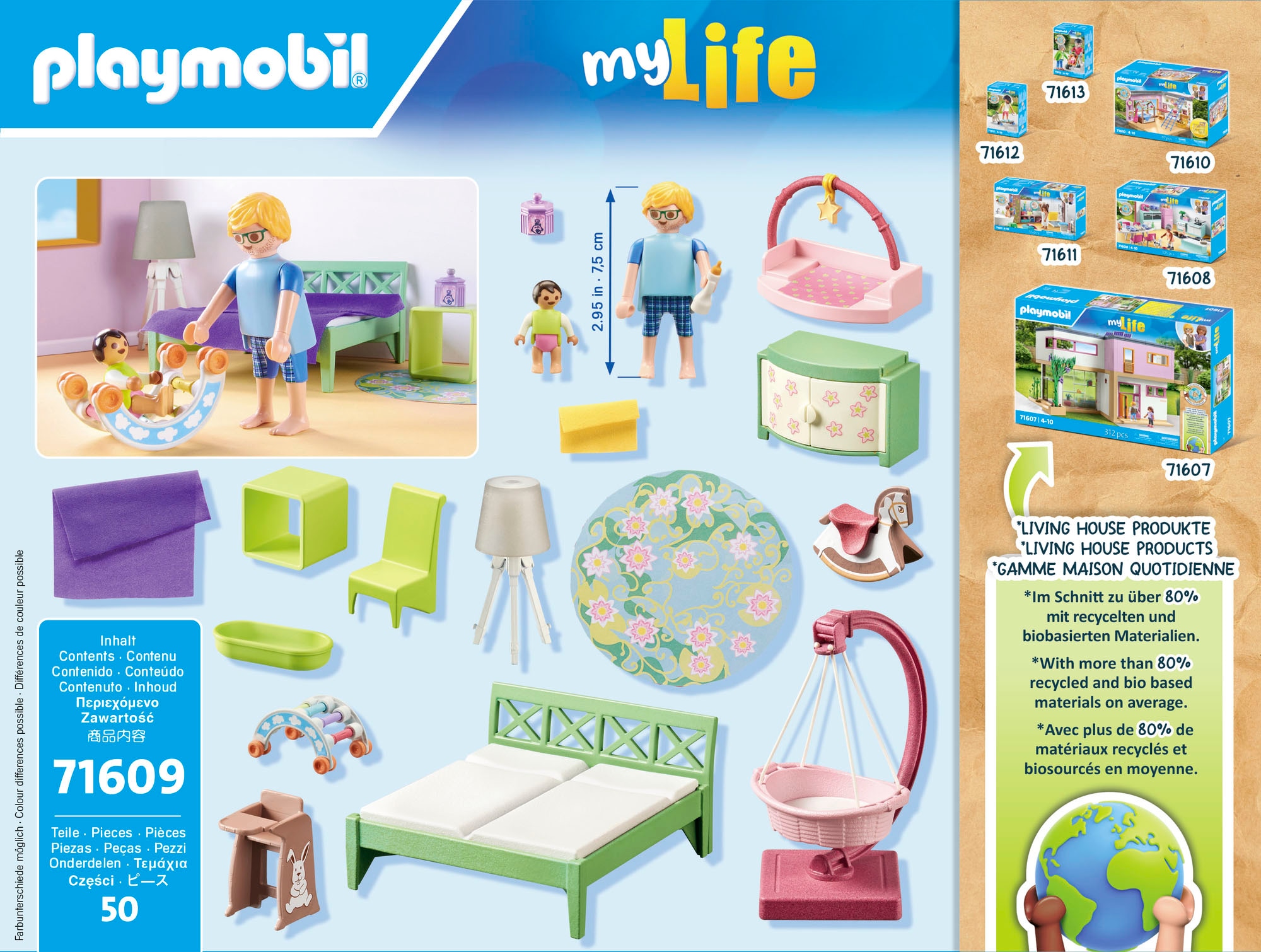 Playmobil® Jeu de construction »Schlafzimmer mit Babyspielecke (71609), myLife« Made in Europe