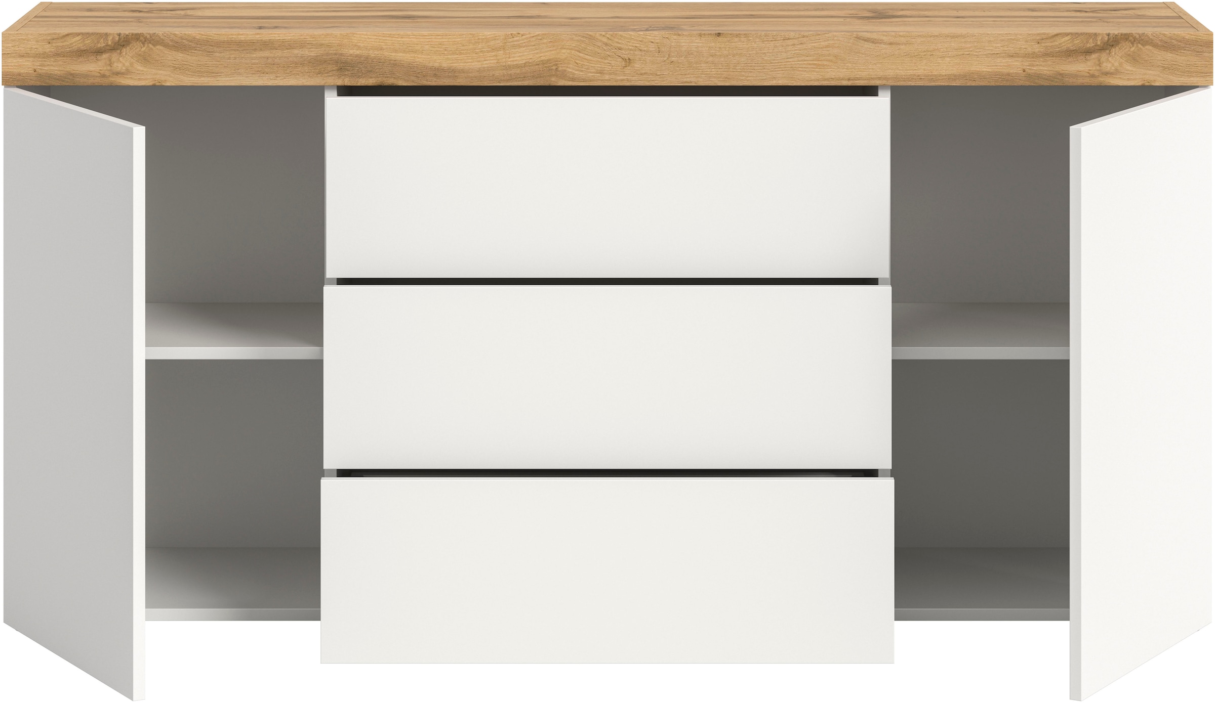 GOODproduct Sideboard »MAMBO, TOPSELLER!, Breite 160cm, 2 Türen, 3 Schubkästen, push-2-open« 2 farbige Ausführung, in verschiedenen Farben erhältlich, 1 cuis tlg. Kommode, Anrichte, Wohnzimmer, Schlafzimmer