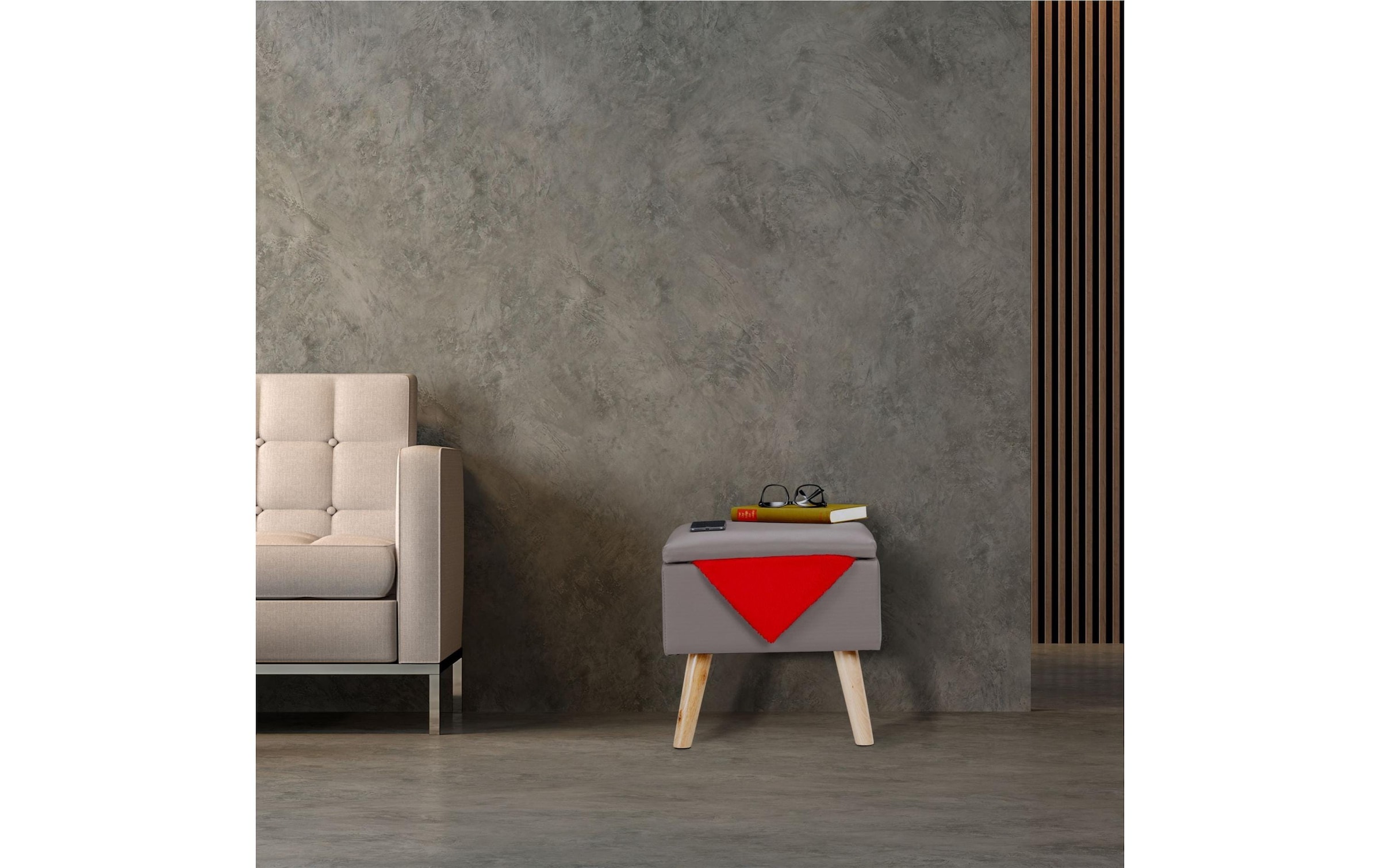 relaxdays Hocker »Hellgrau«