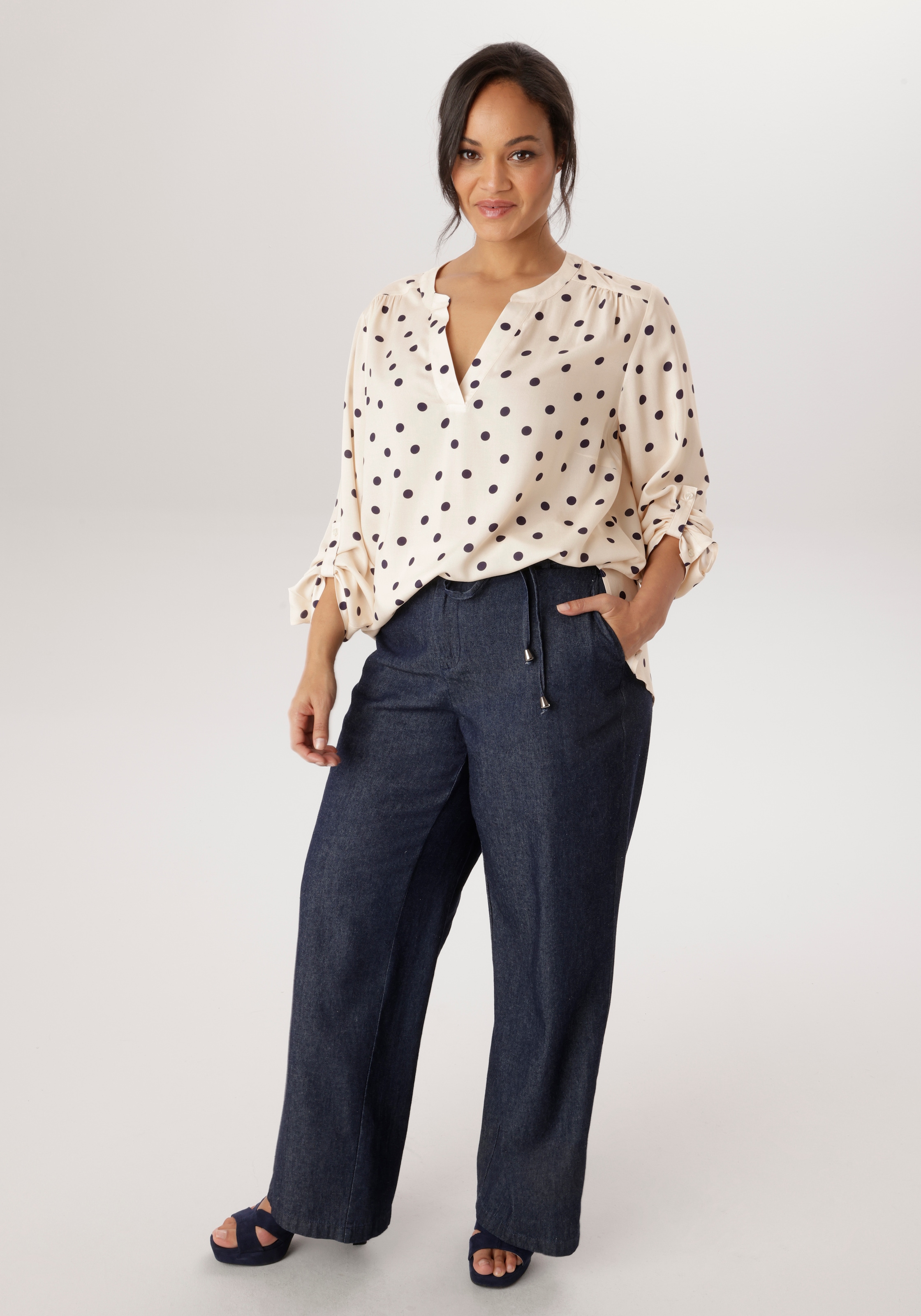 Aniston PLUS Blouse à enfiler dans un motif à pois tendance