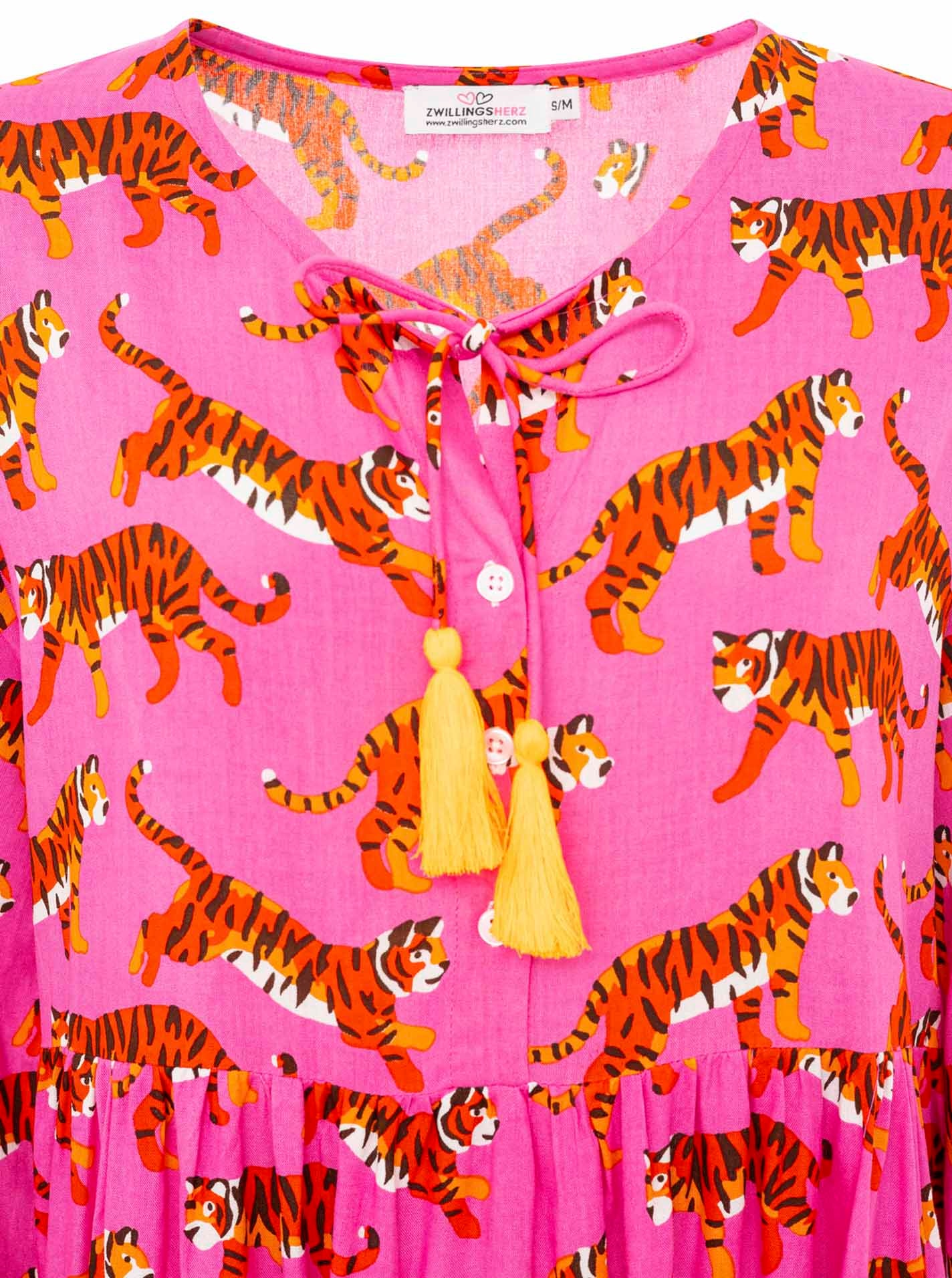 Zwillingsherz Robe en sweat »"Trendy Tiger"« Tigermotiv, mit Tassel lange Ärmel, figurumspielend