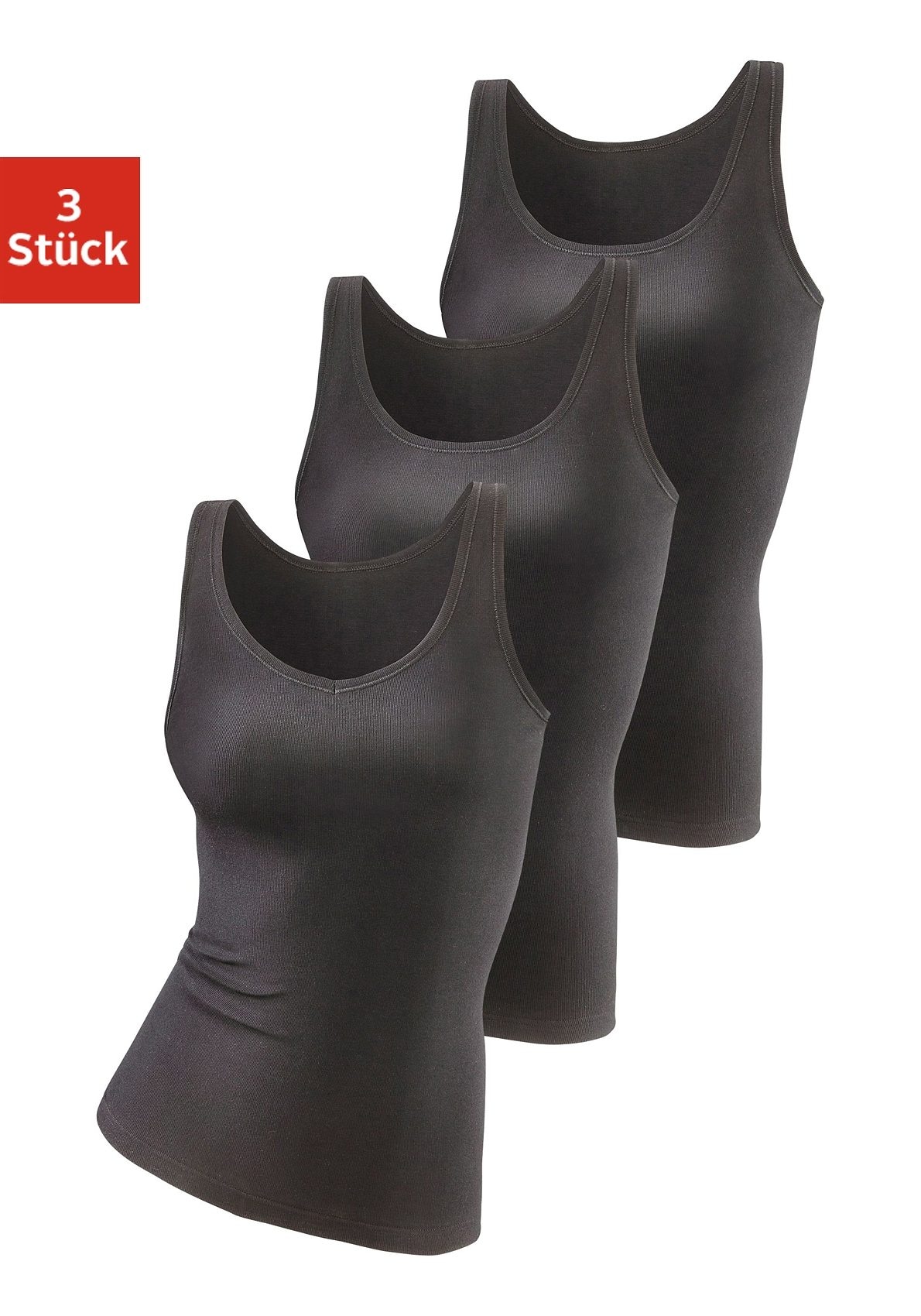 petite fleur Chemise d'aisselle 3er-Pack,  aus reiner Baumwolle, Tanktop, Unterziehshirt