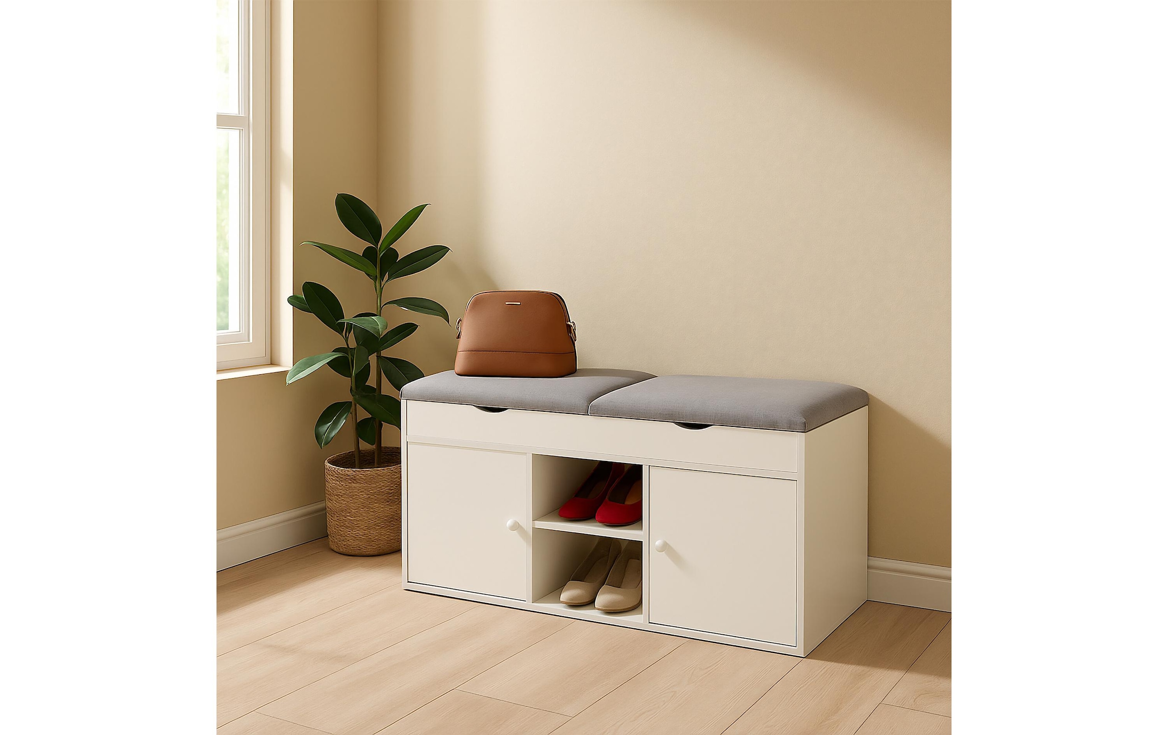 relaxdays Schuhschrank »mit Sitzfläche, 100 x 49.5 cm«