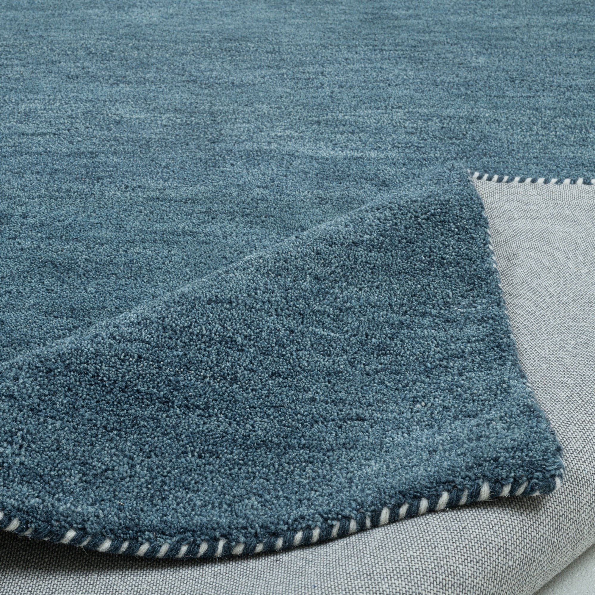 THEKO Tapis en laine »Gabbeh Uni, Handgefertigt, meliert, auch als Läufer erhältlich, Wolle« Rectangulaire 14 mm Höhe chambre, salon, salle à manger, aussi en coureur ou rond