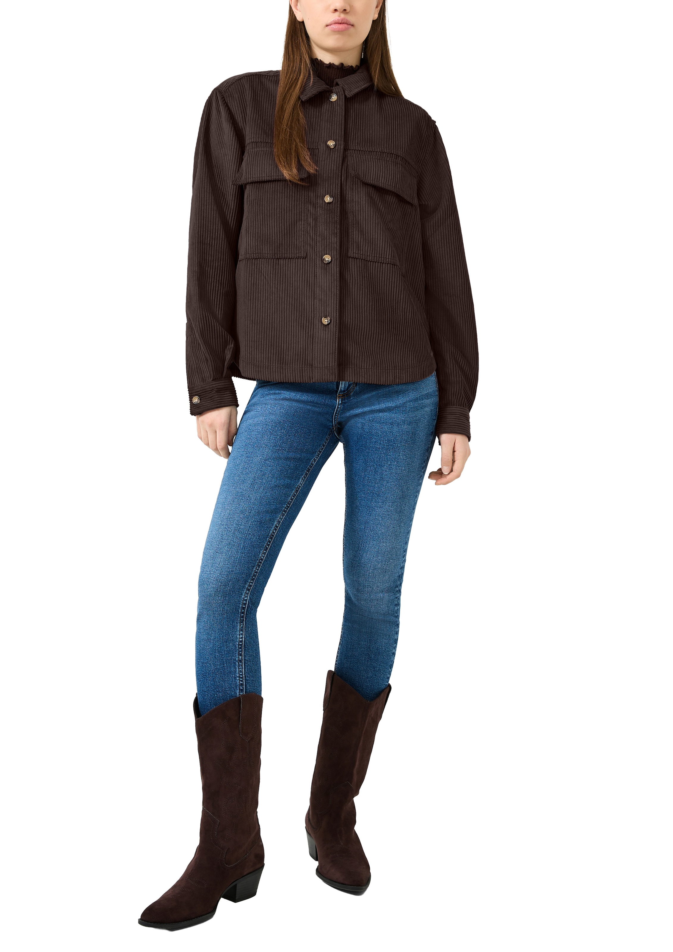 QS Hemdbluse aus Cord, Overshirt mit Pattentaschen
