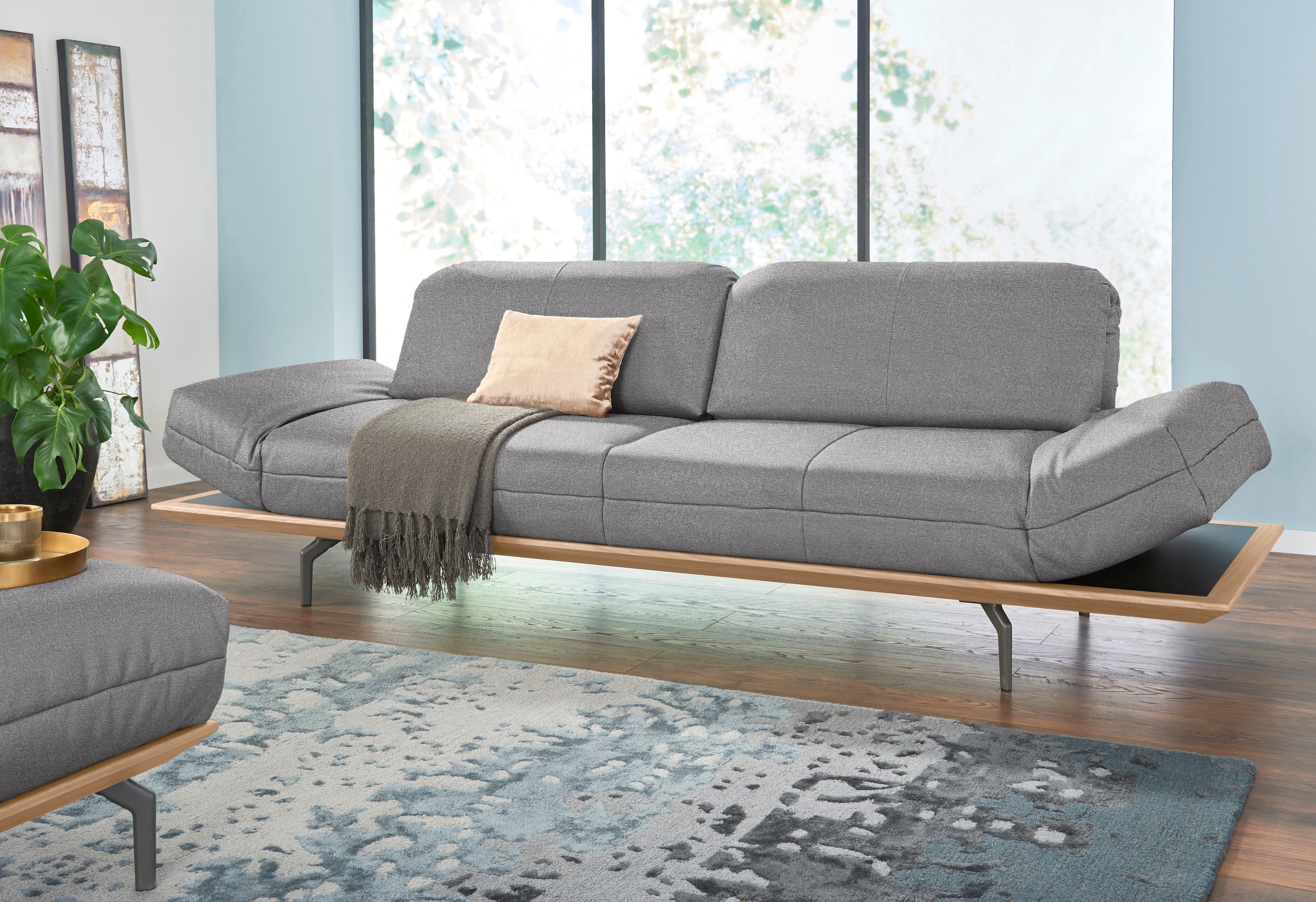 Creation BY ROLF BENZ 3-places »CR.420, Designsofa, Loungesofa« en 2 qualités, cadre en chêne naturel ou noyer, largeur 232 cm