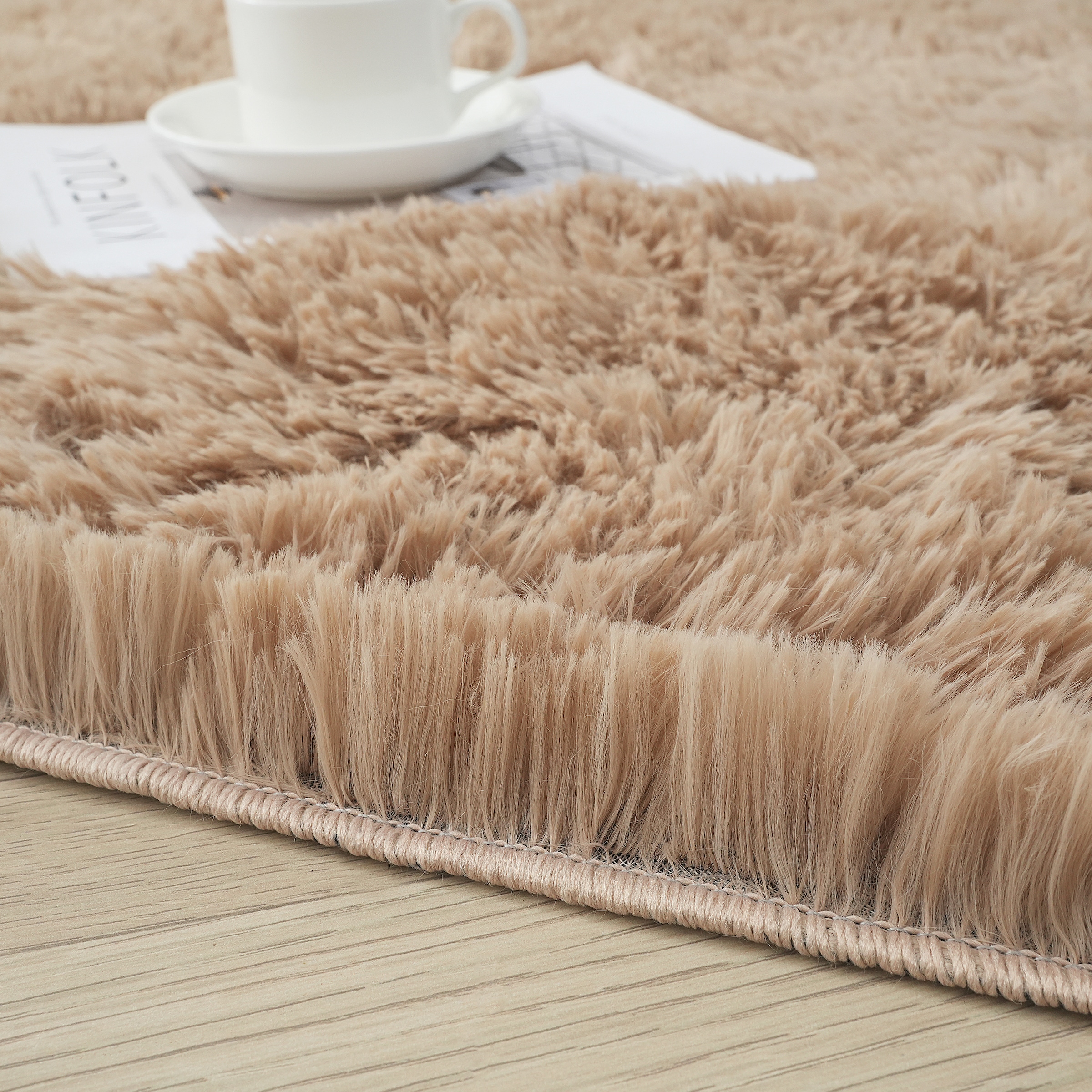 GOODproduct Hochflor-Teppich »Leava, besonders weich und kuschelig, leichter Glanz« rechteckig 37 mm Höhe uni, Mikrofaser Teppiche, Plüsch, Wohnzimmer, Schlafzimmer, Esszimmer