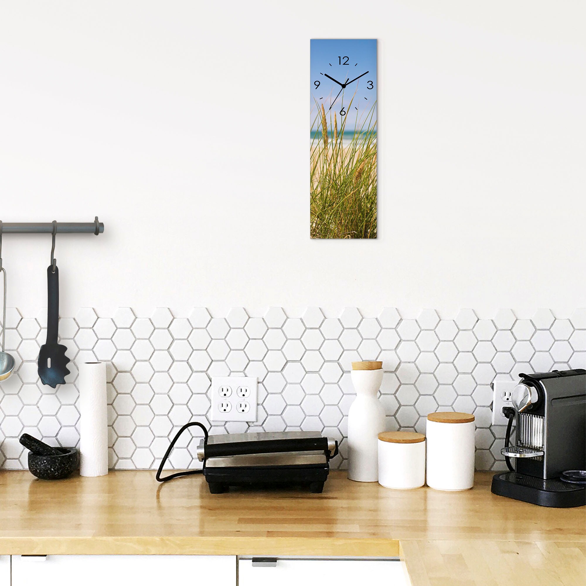 Artland Wanduhr »Dünengras« wahlweise mit Quarz- oder Funkuhrwerk, lautlos ohne Tickgeräusche