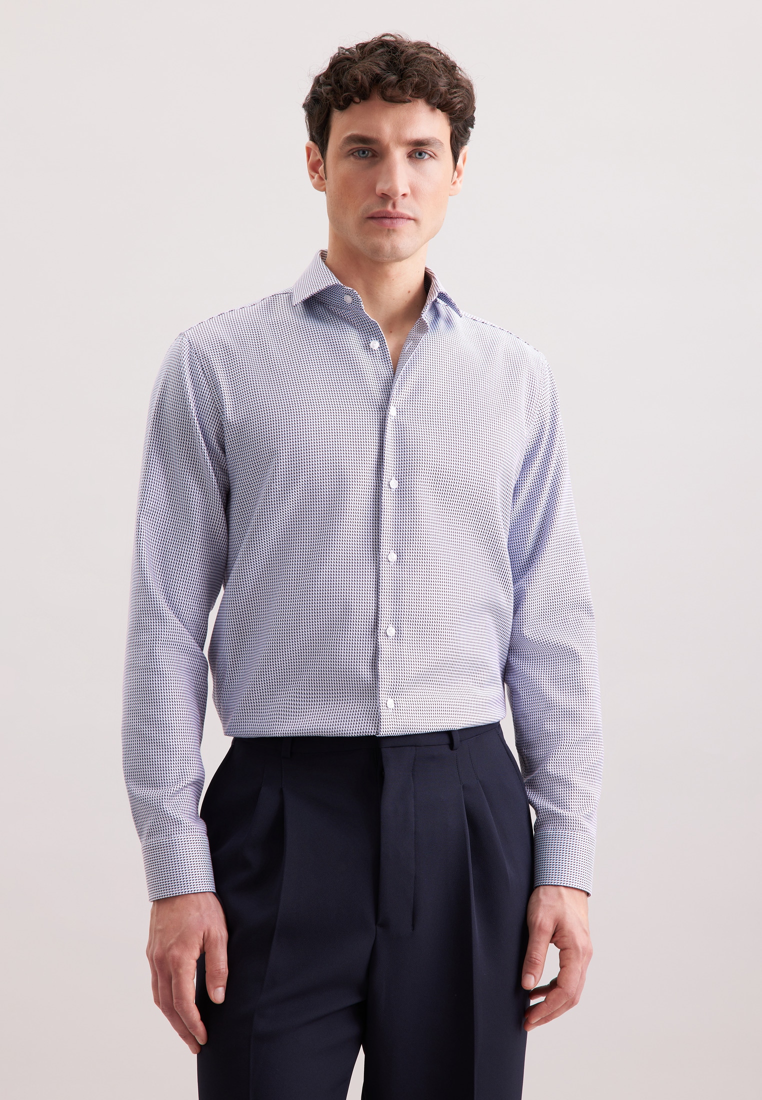 seidensticker Chemise d'affaires »Schwarze Rose« Regular 1/1 Kentkragen Pepita