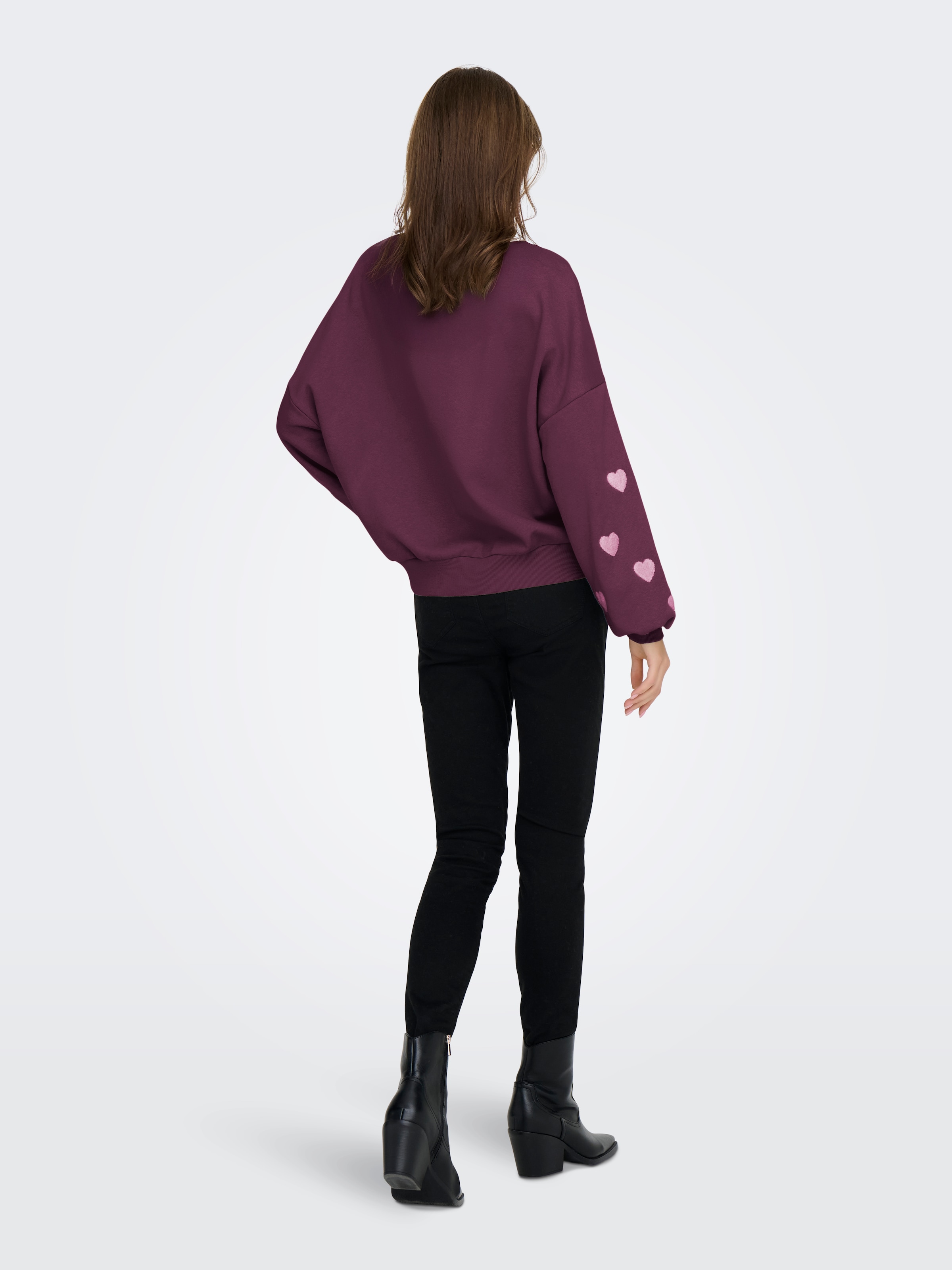 ONLY Sweat-shirt »ONLMACY L/S O-NECK BOX CC SWT«, mélange coton, coupe régulière
