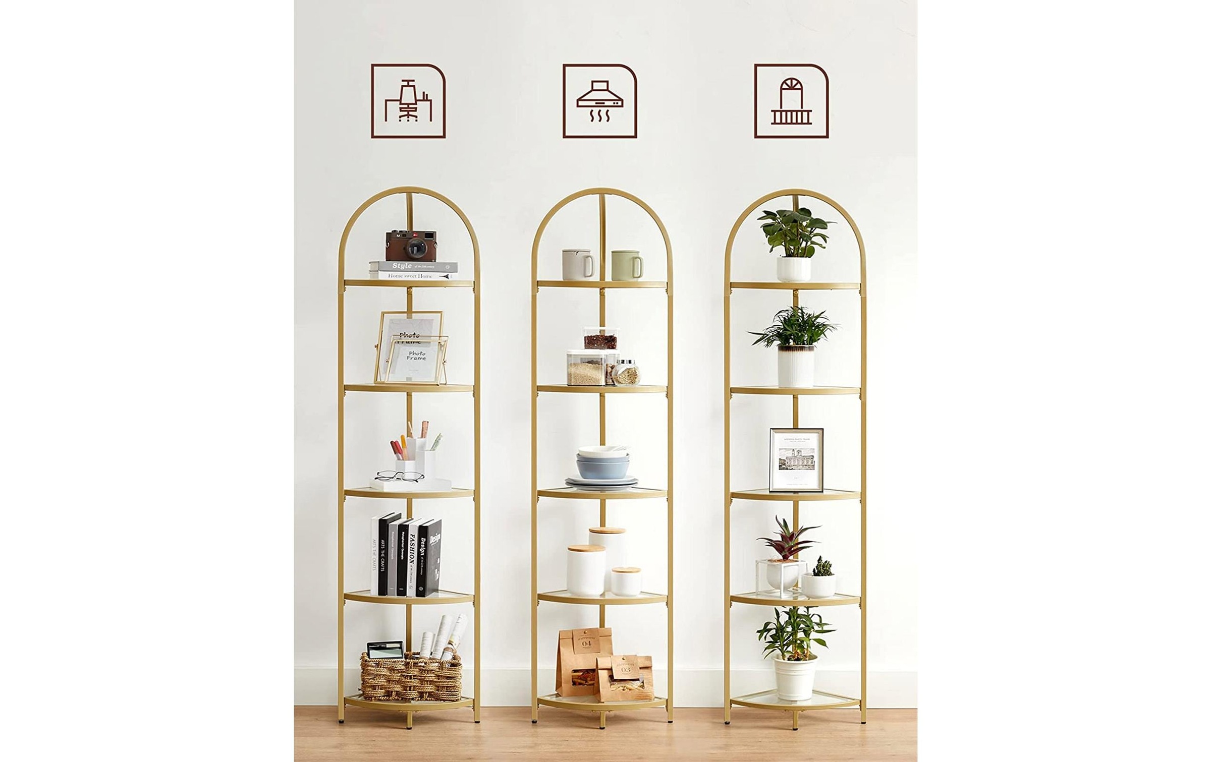 VASAGLE Wandregal »VASAGLE Regal Gold«