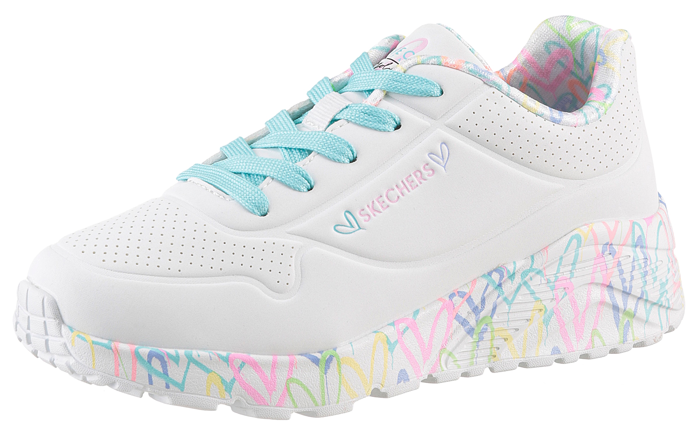 Skechers Sneakers »UNO LITE-LOVELY LUV«  , chaussure à lacets avec semelle imprimée, gabarit de taille à télécharger