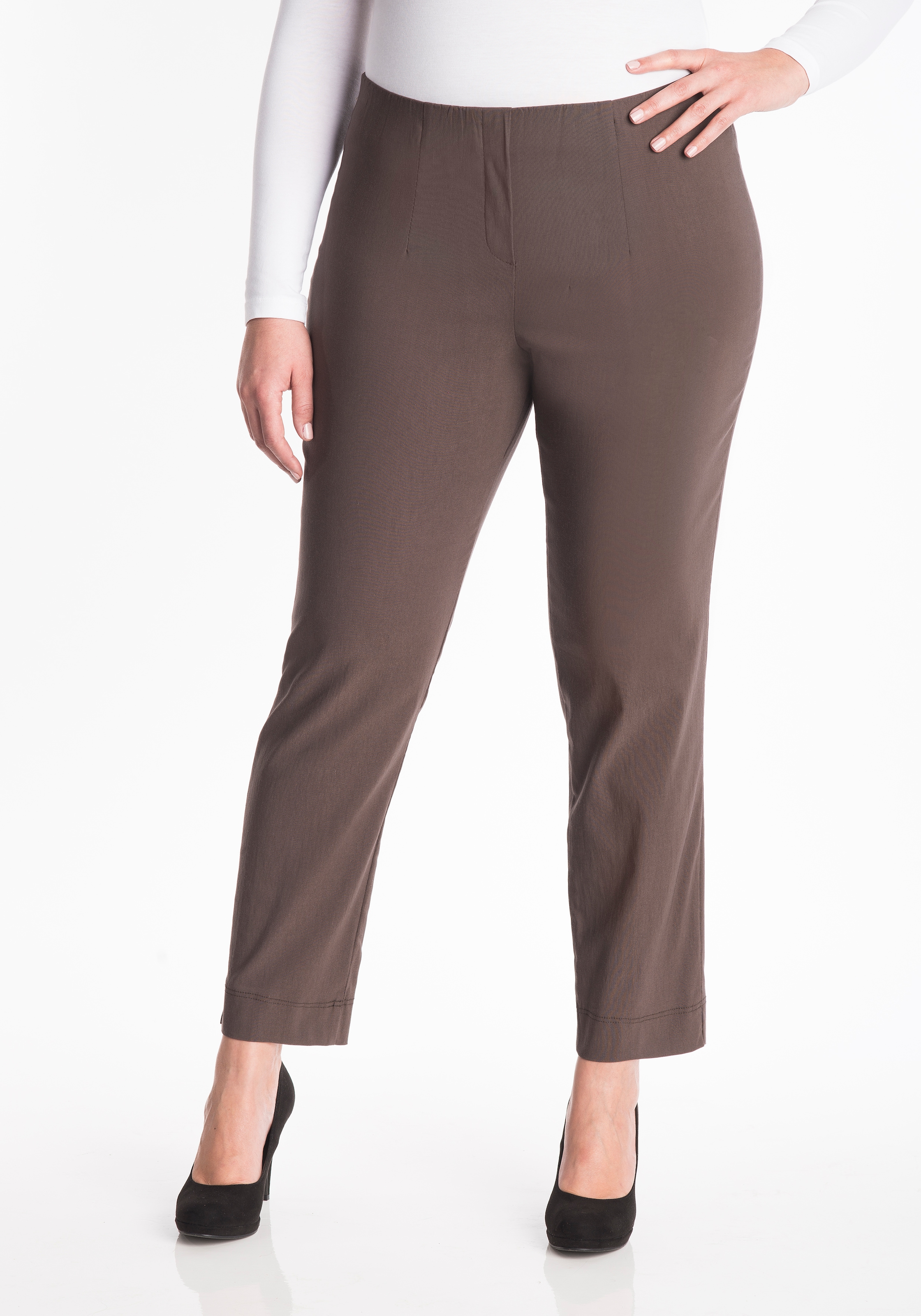 KjBRAND Pantalon en tissu »Susie XS Ankle Bengaline«  Pantalon d'été avec ceinture élastique