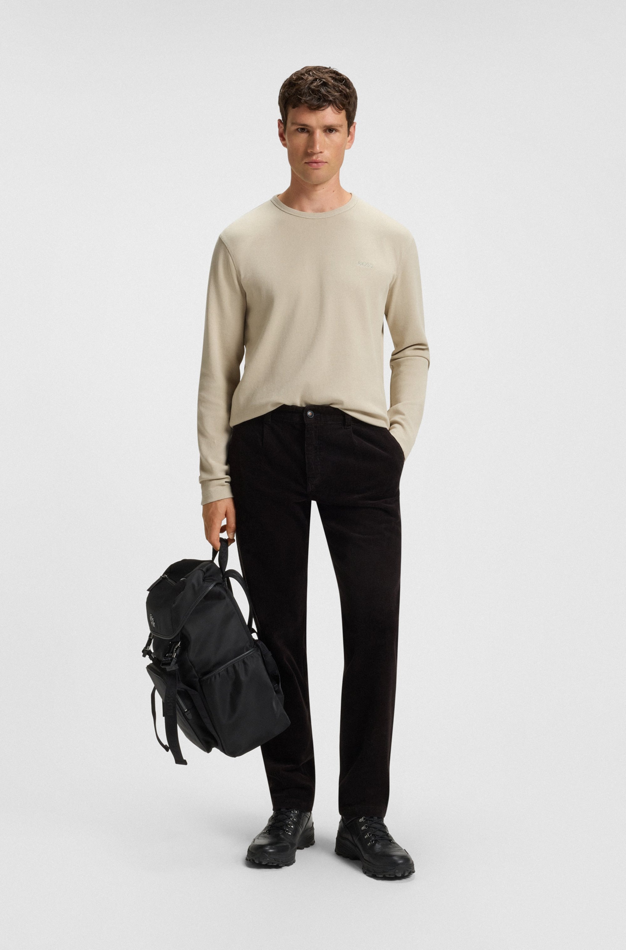 BOSS ORANGE T-shirt à manches longues »Tempesto« mit BOSS-Stickerei