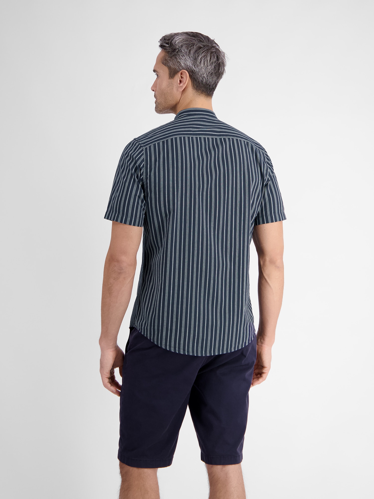 LERROS Kurzarmhemd »Gestreiftes Hemd mit Stehkragen«