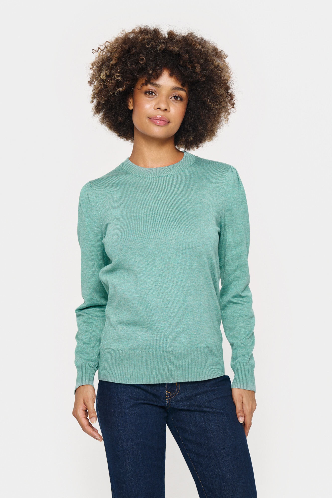 Saint Tropez Pull à col rond »MilaSZ« Mélange de viscose, coupe régulière