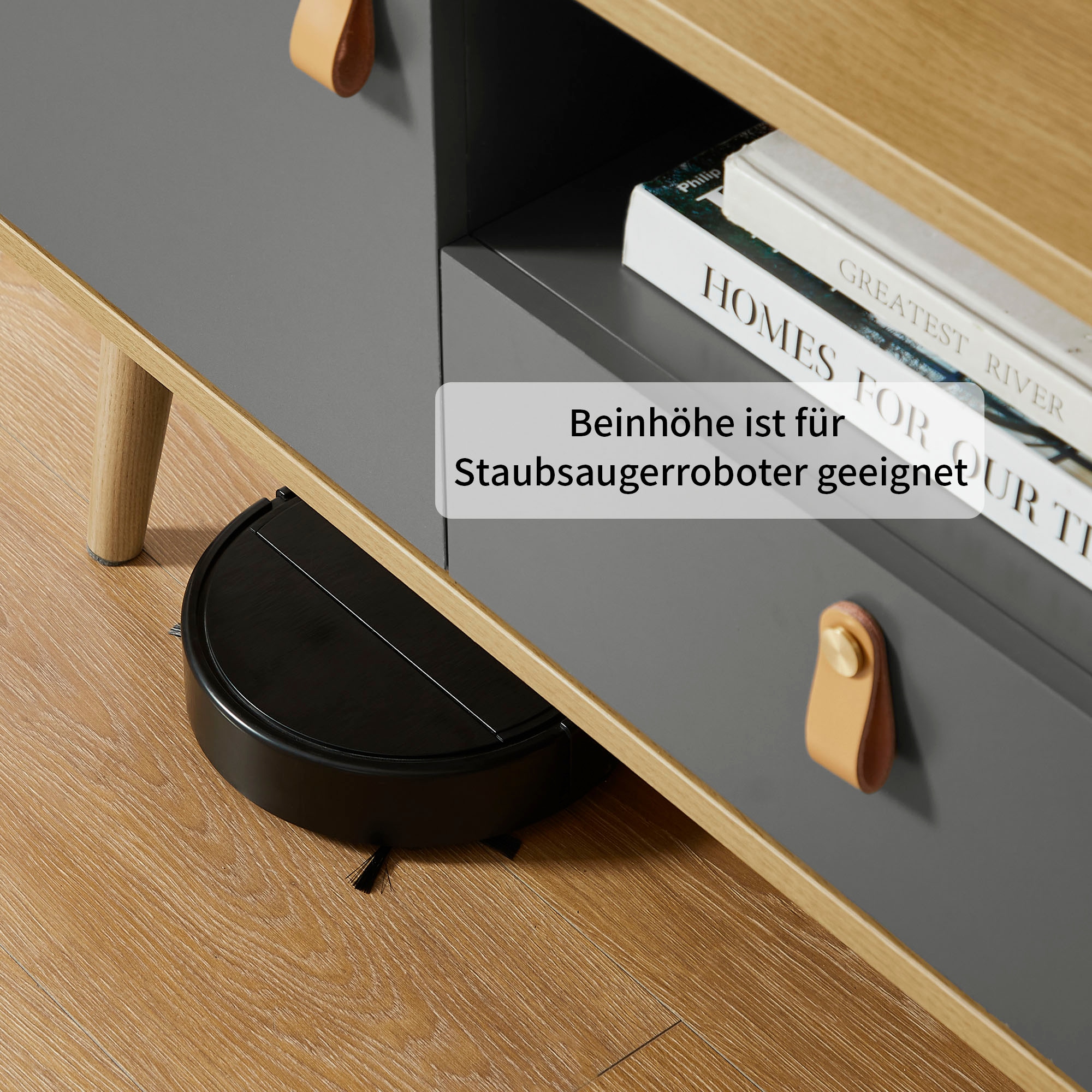 Leonique TV-Board »Avril« Korpus aus Melamin & MDF, ABS-Kunststoff Kanten, Soft-Close-Funktion