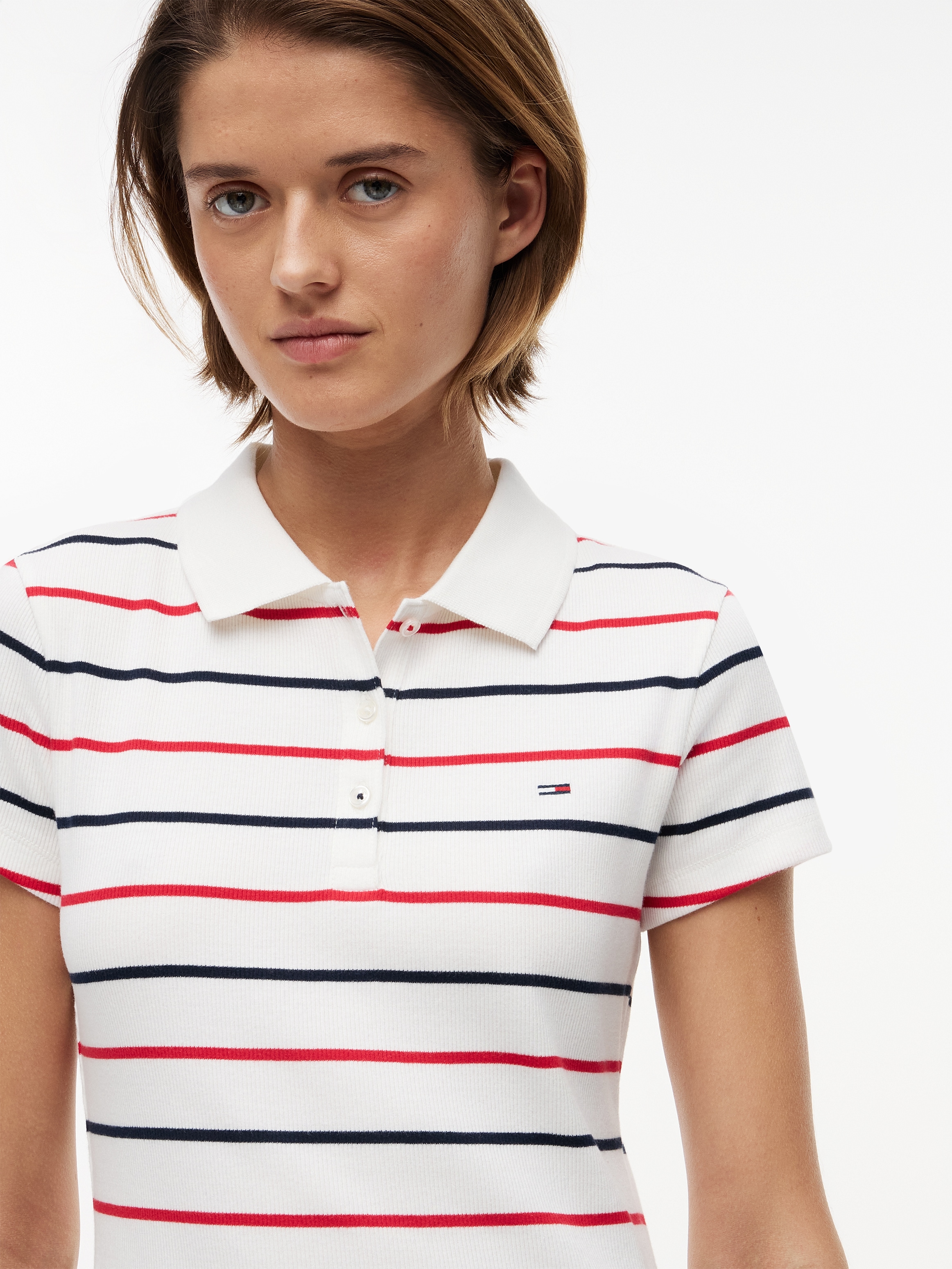 Tommy Jeans Robe polo »TJW RIB BODYCON POLO DRESS« Baumwollmischung, figurbetont, in gerippter Struktur