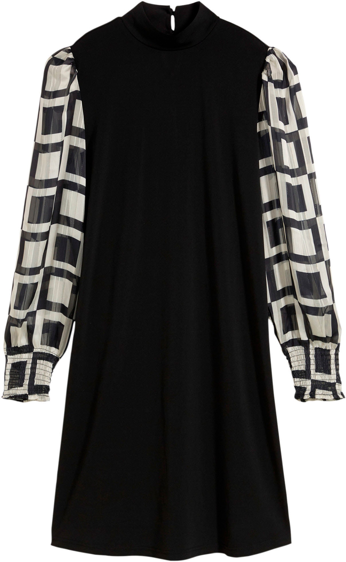 bonprix Shirtkleid »Shirtkleid« aus Polyester und Elasthan, mit metallisierten Fasern an den Ärmeln