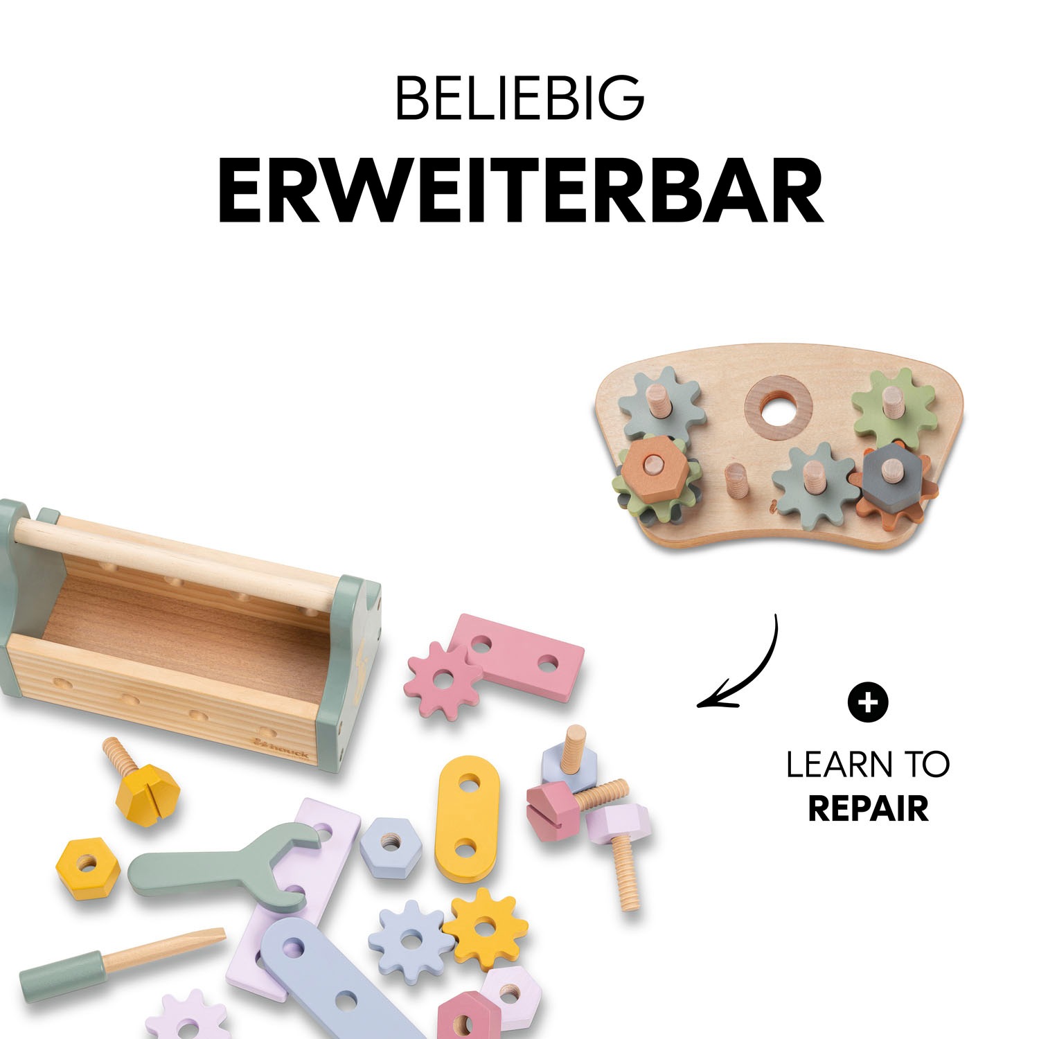 Hauck Planche de motricité »Play Repairing S Gears & Nuts« FSC® - schützt Wald