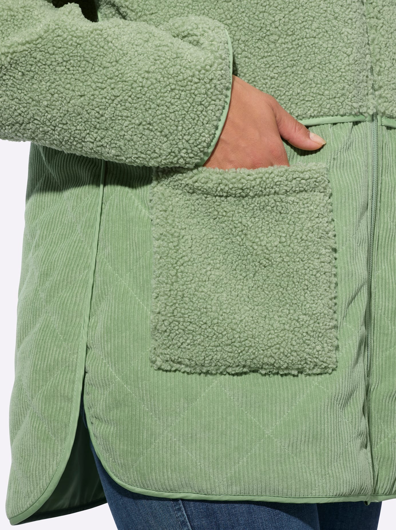 Inspirationen Veste double mit Kapuze